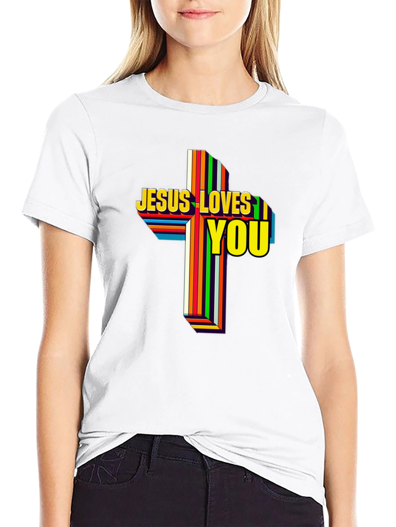 Jesus Loves You Graphic T-Shirt - Religious Apparel