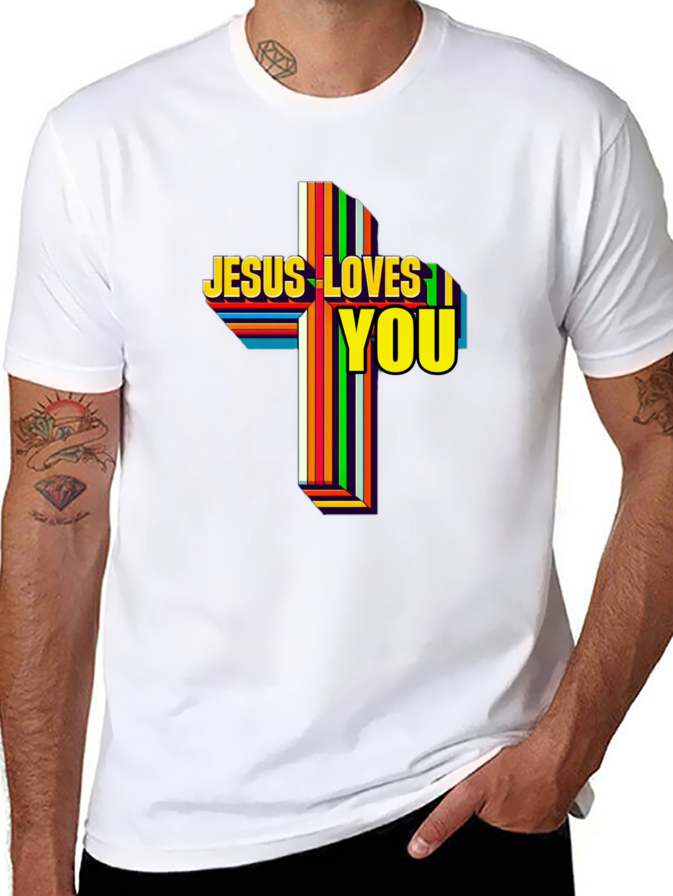 Jesus Loves You Graphic T-Shirt - Religious Apparel