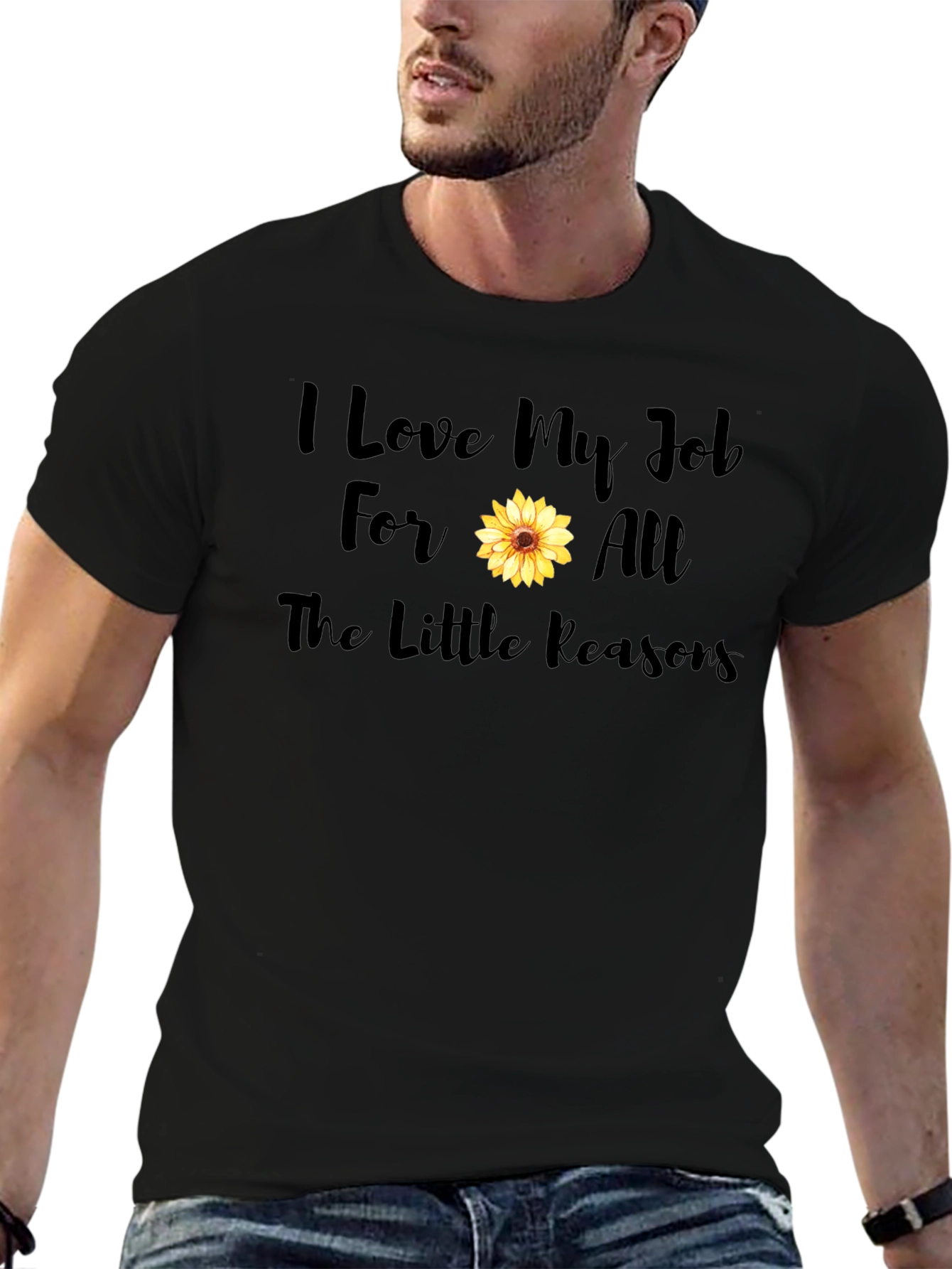 I Love My Job Sunflower Graphic Tee