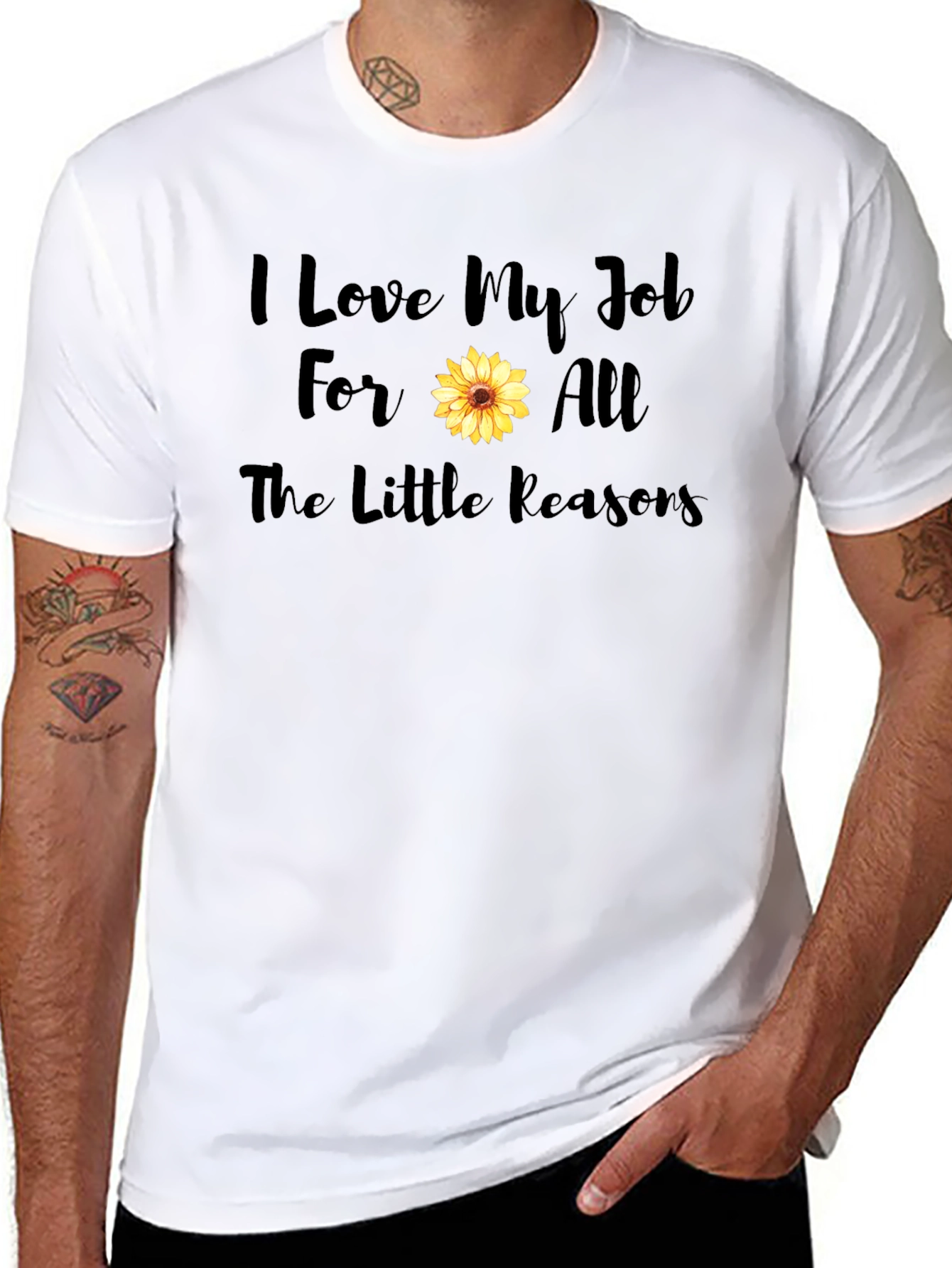 I Love My Job Sunflower Graphic Tee
