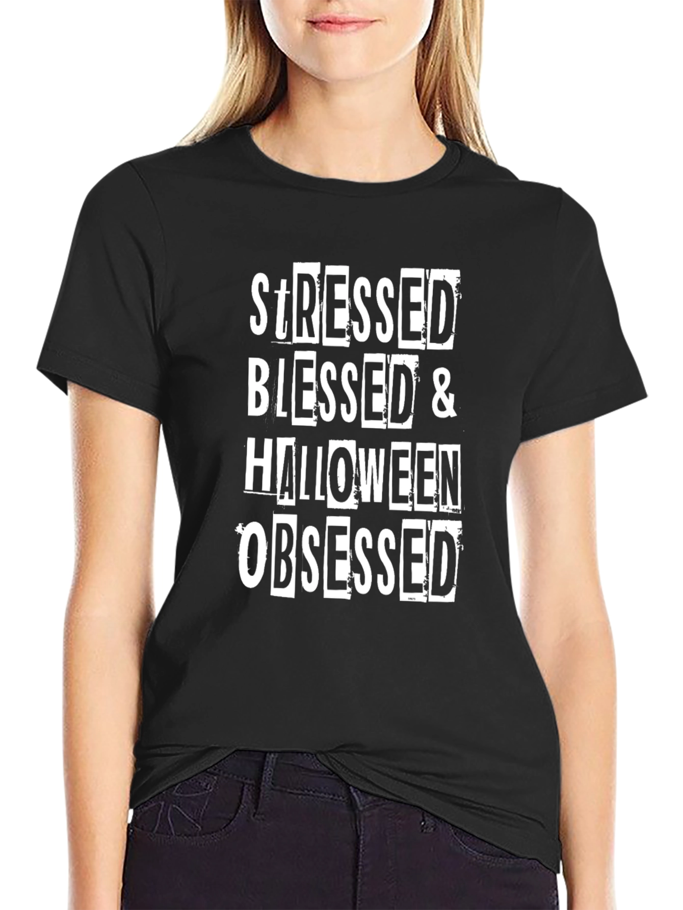 Stressed Blessed Halloween Obsessed Graphic Tee