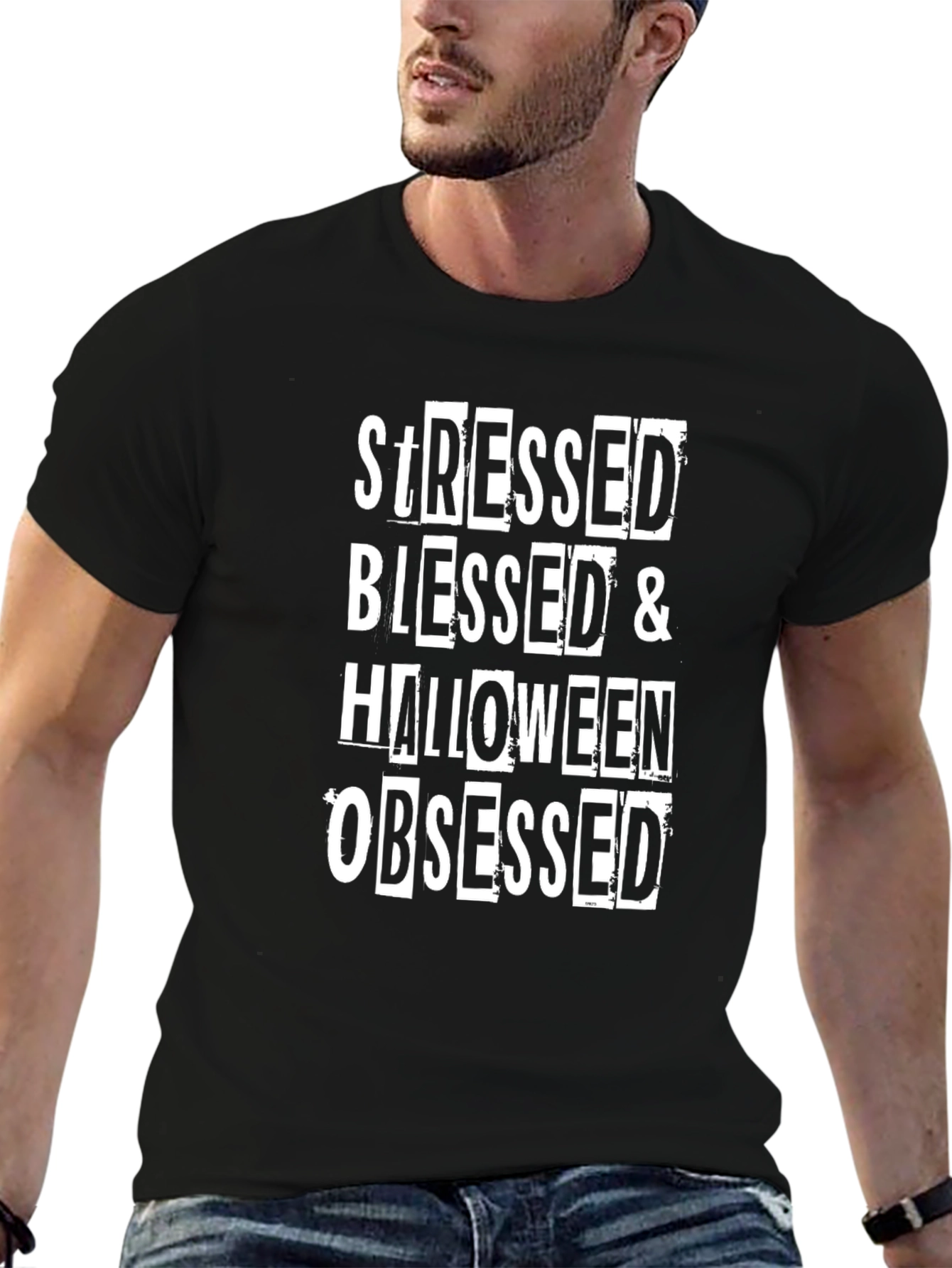 Stressed Blessed Halloween Obsessed Graphic Tee
