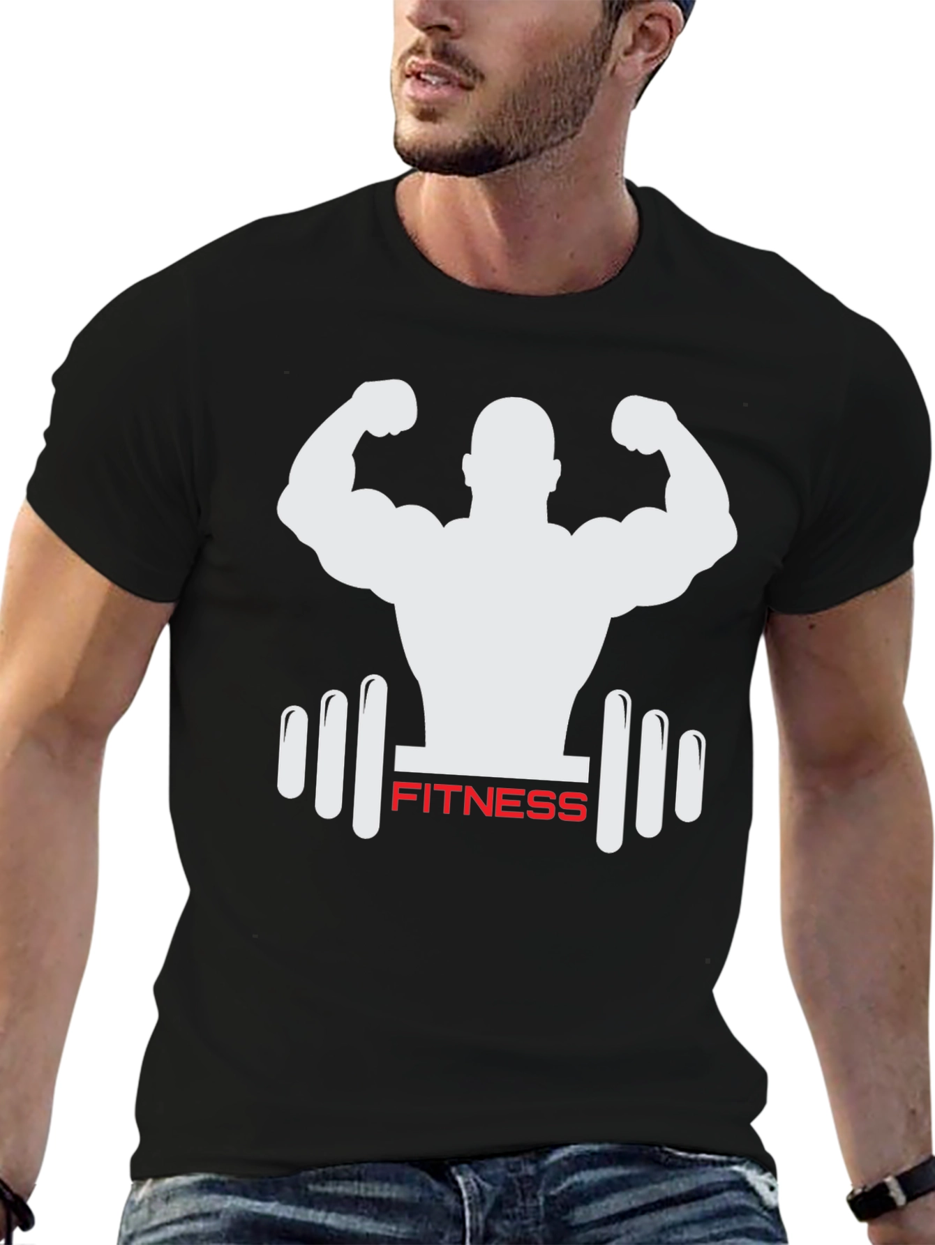 Fitness Graphic Tee - Black Gym Shirt
