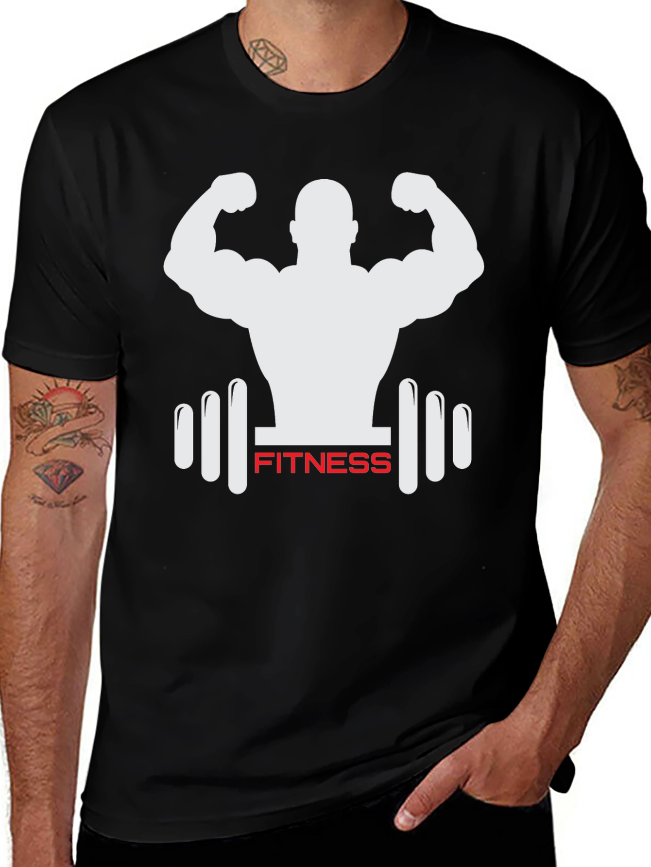 Fitness Graphic Tee - Black Gym Shirt