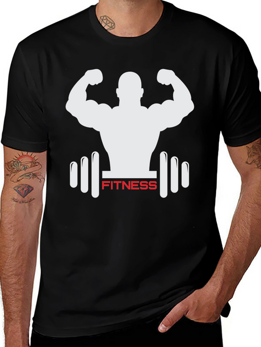 Fitness Graphic Tee - Black Gym Shirt