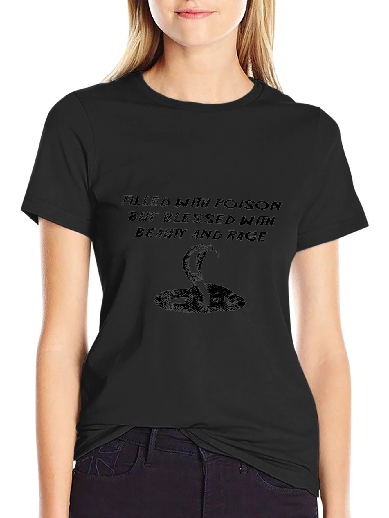 Poison & Rage Cobra Graphic Tee - Black