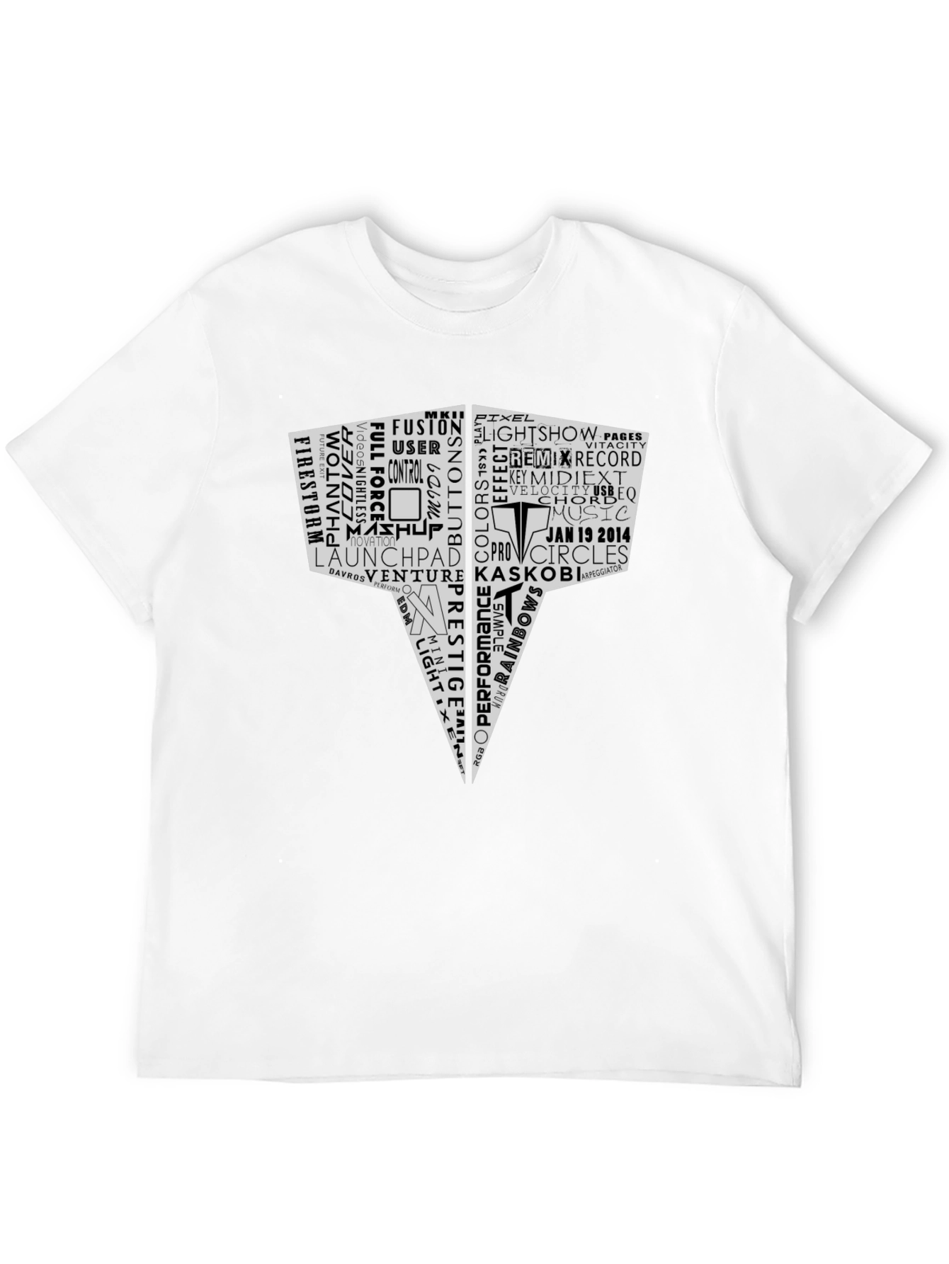 Abstract EDM Word Art Black T-Shirt