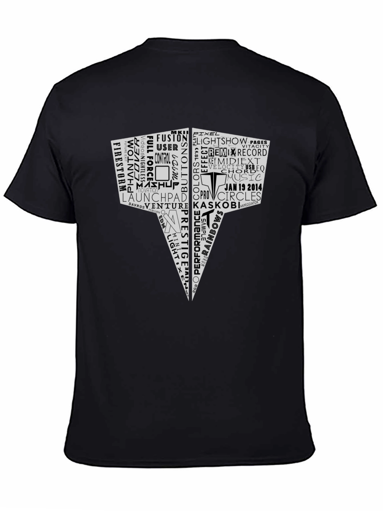Abstract EDM Word Art Black T-Shirt