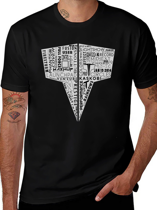 Abstract EDM Word Art Black T-Shirt