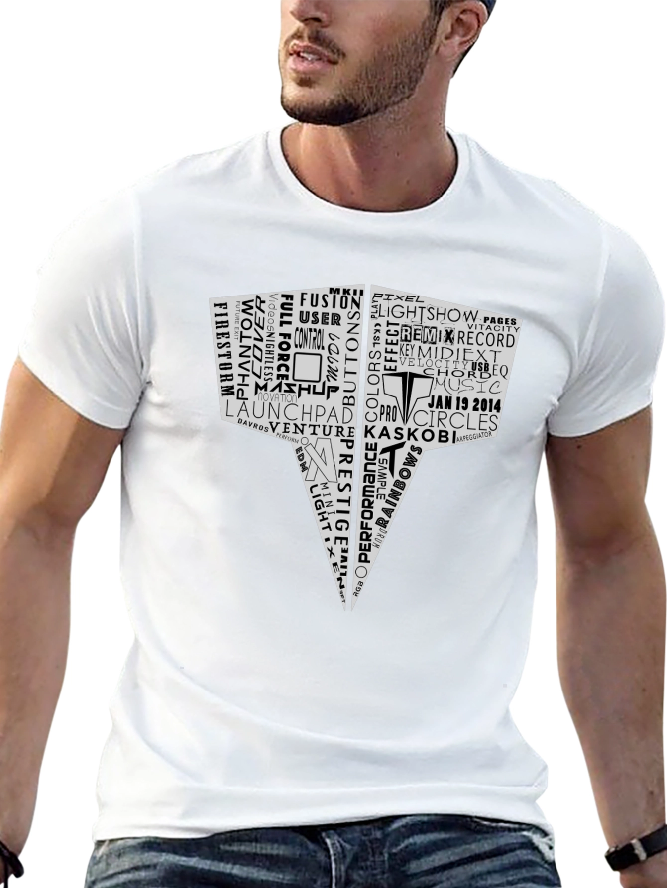 Abstract EDM Word Art Black T-Shirt