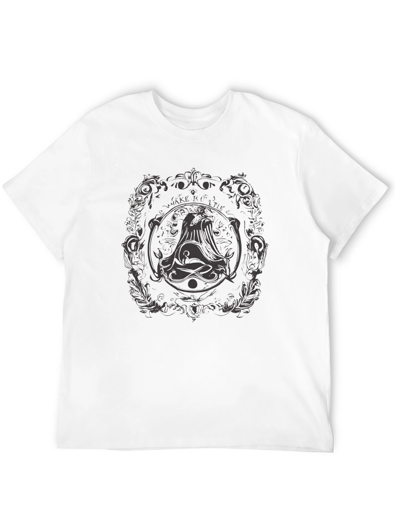 Black Graphic Tee - Viking Valkyrie Design