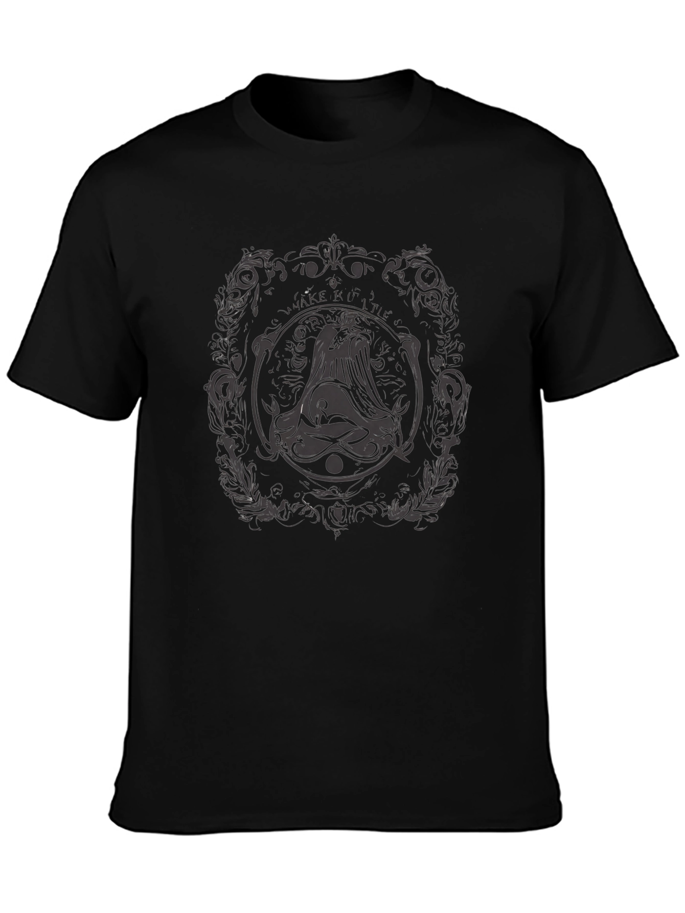 Black Graphic Tee - Viking Valkyrie Design