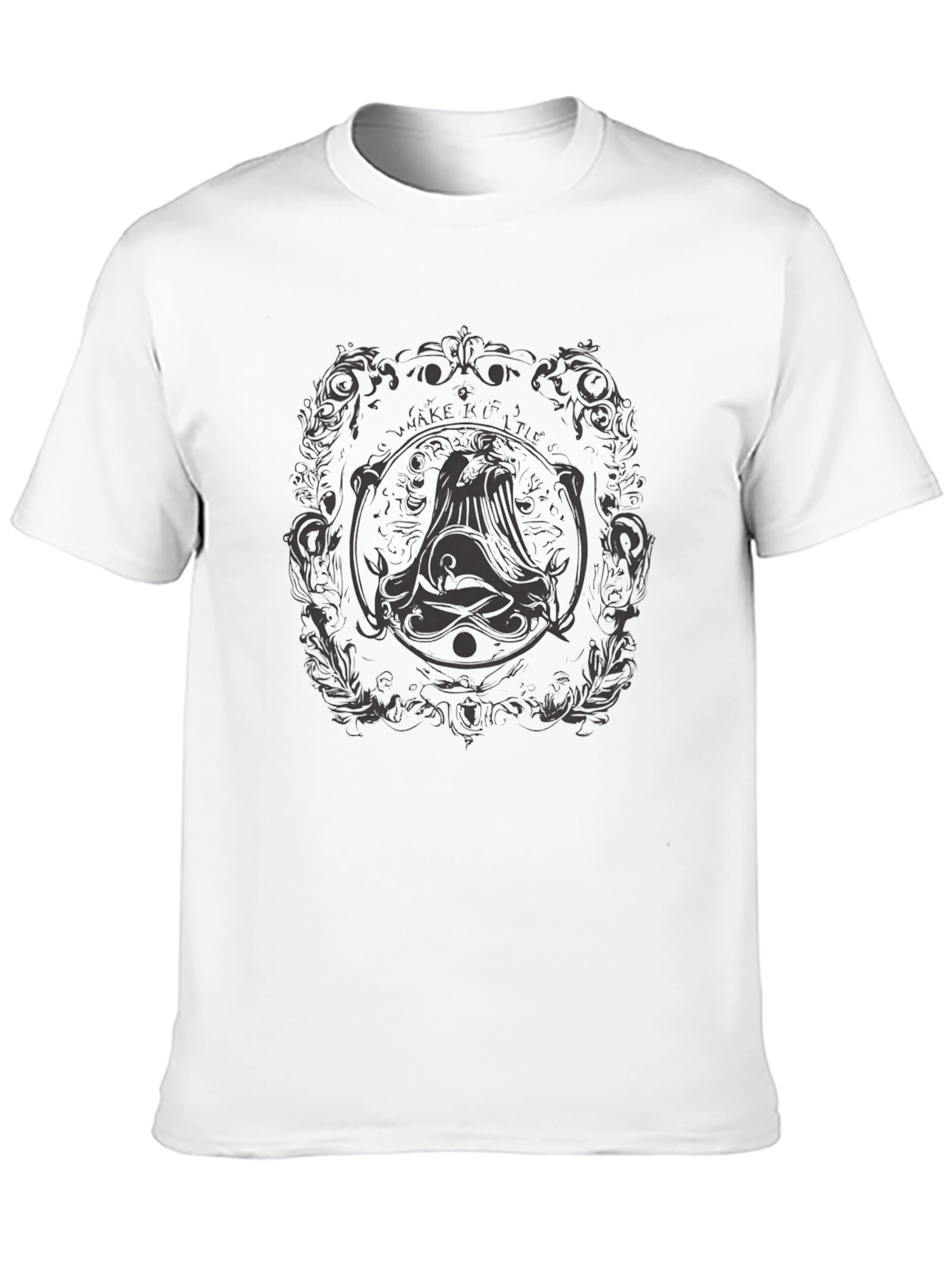 Black Graphic Tee - Viking Valkyrie Design