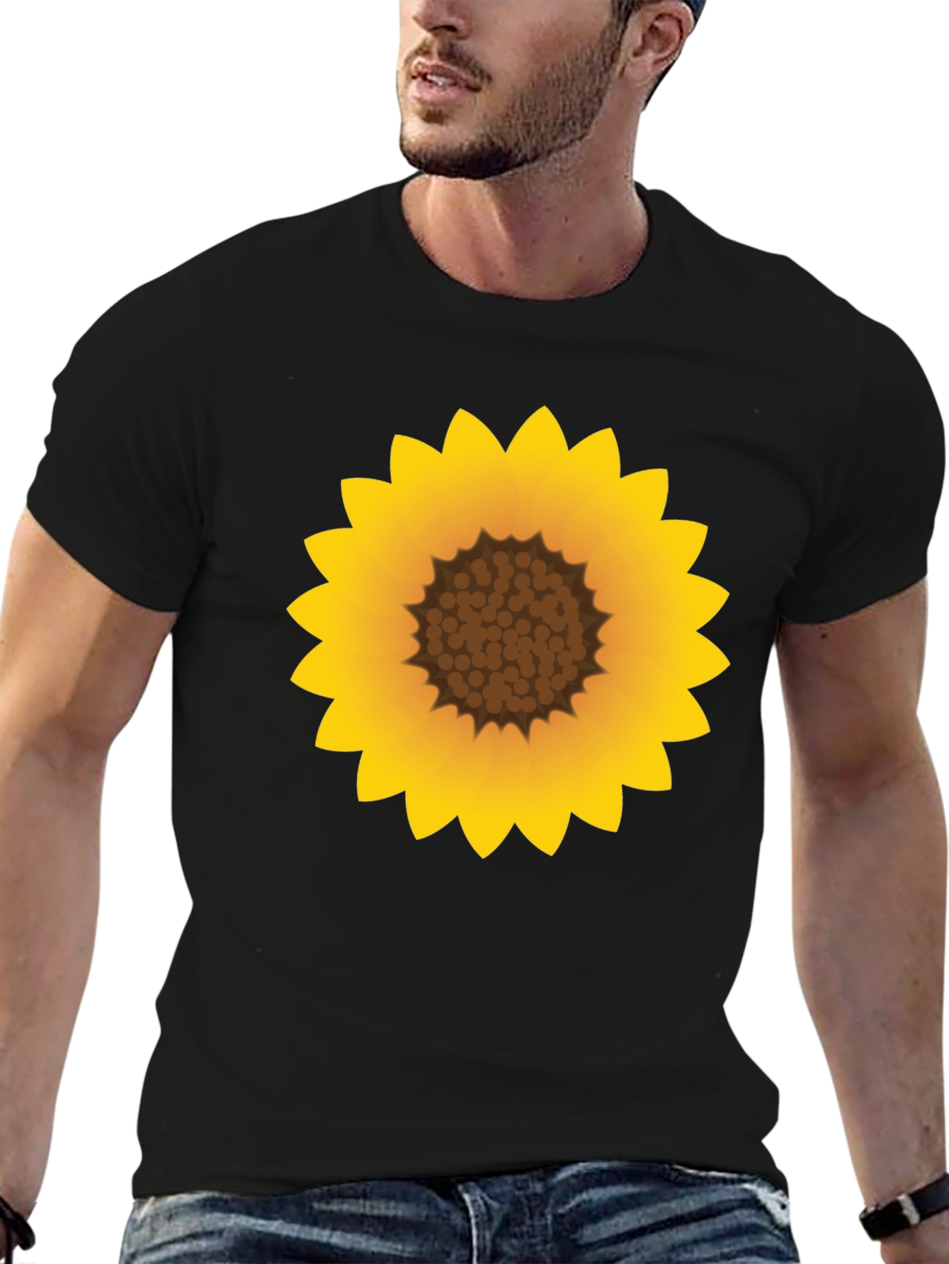 Sunflower Graphic Black T-Shirt