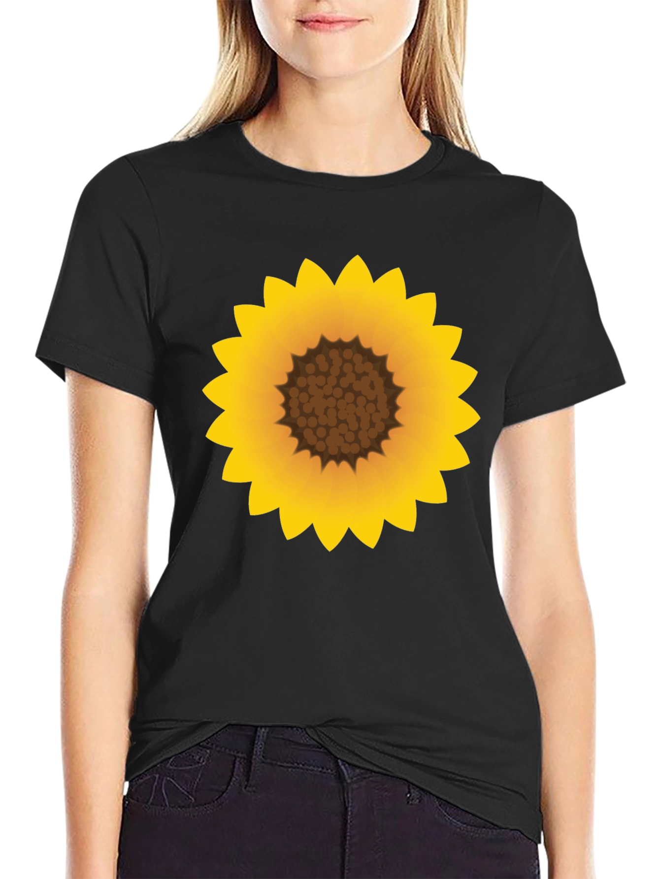 Sunflower Graphic Black T-Shirt