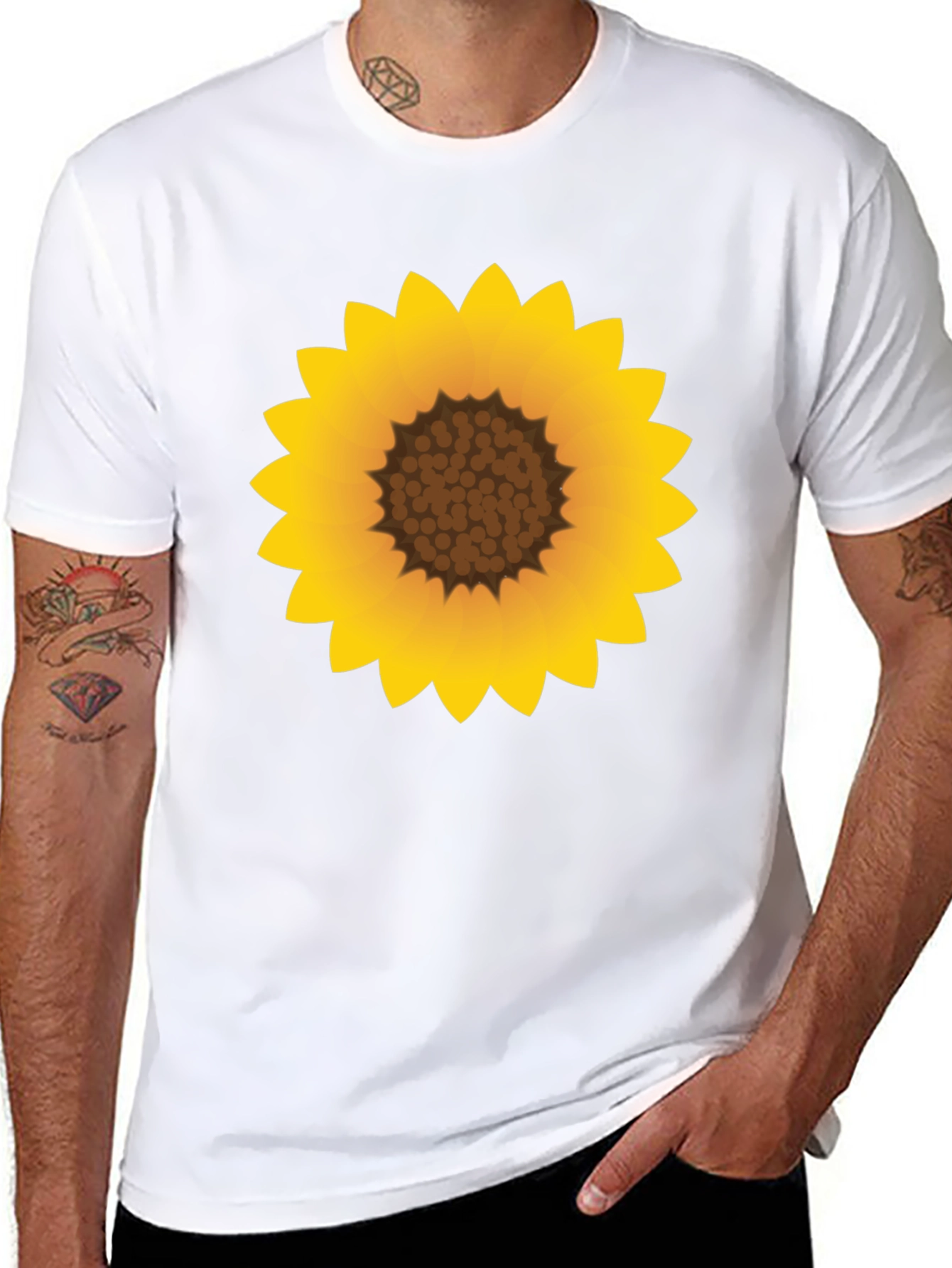 Sunflower Graphic Black T-Shirt