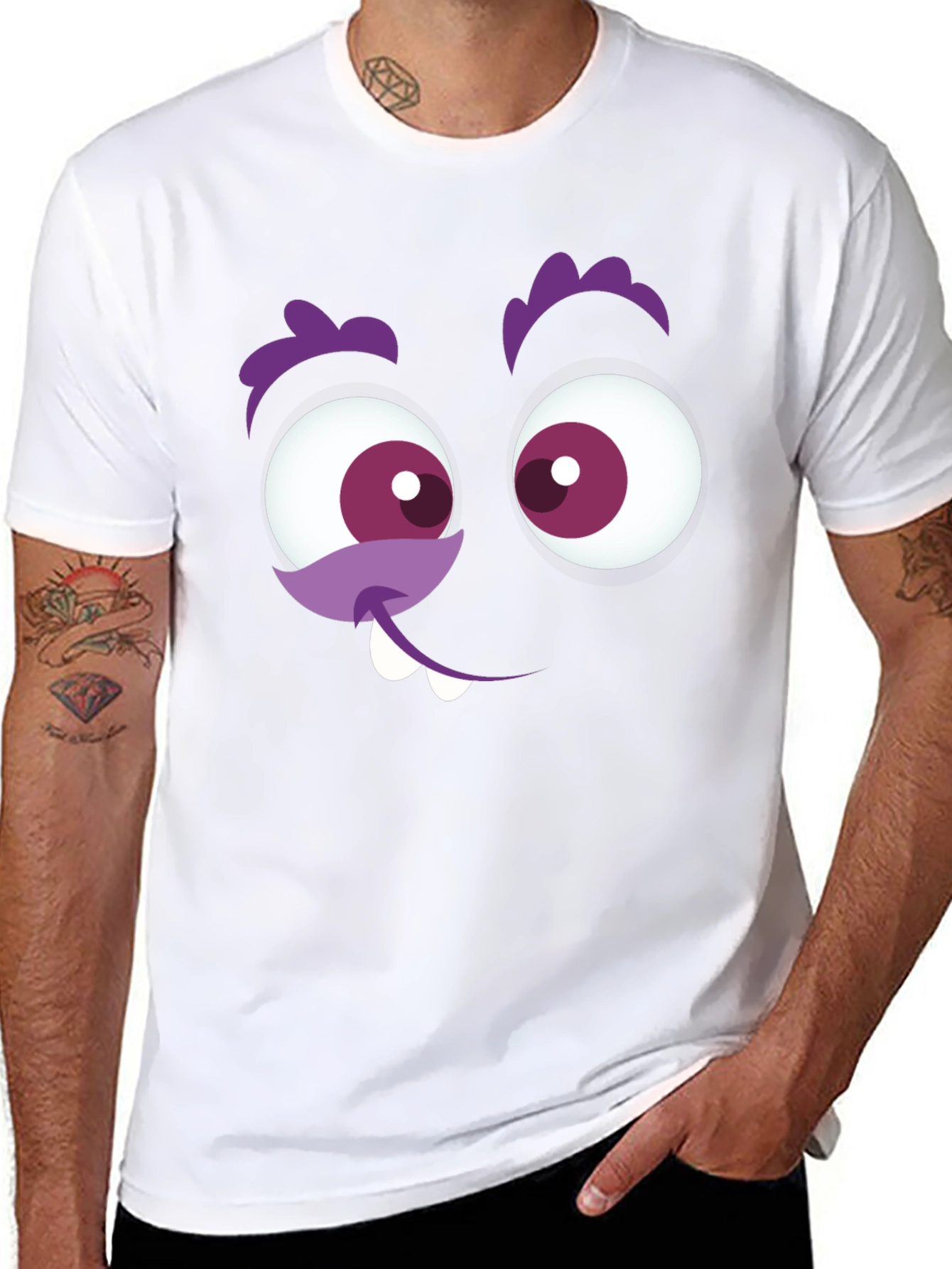 Funny Monster Face Graphic T-Shirt