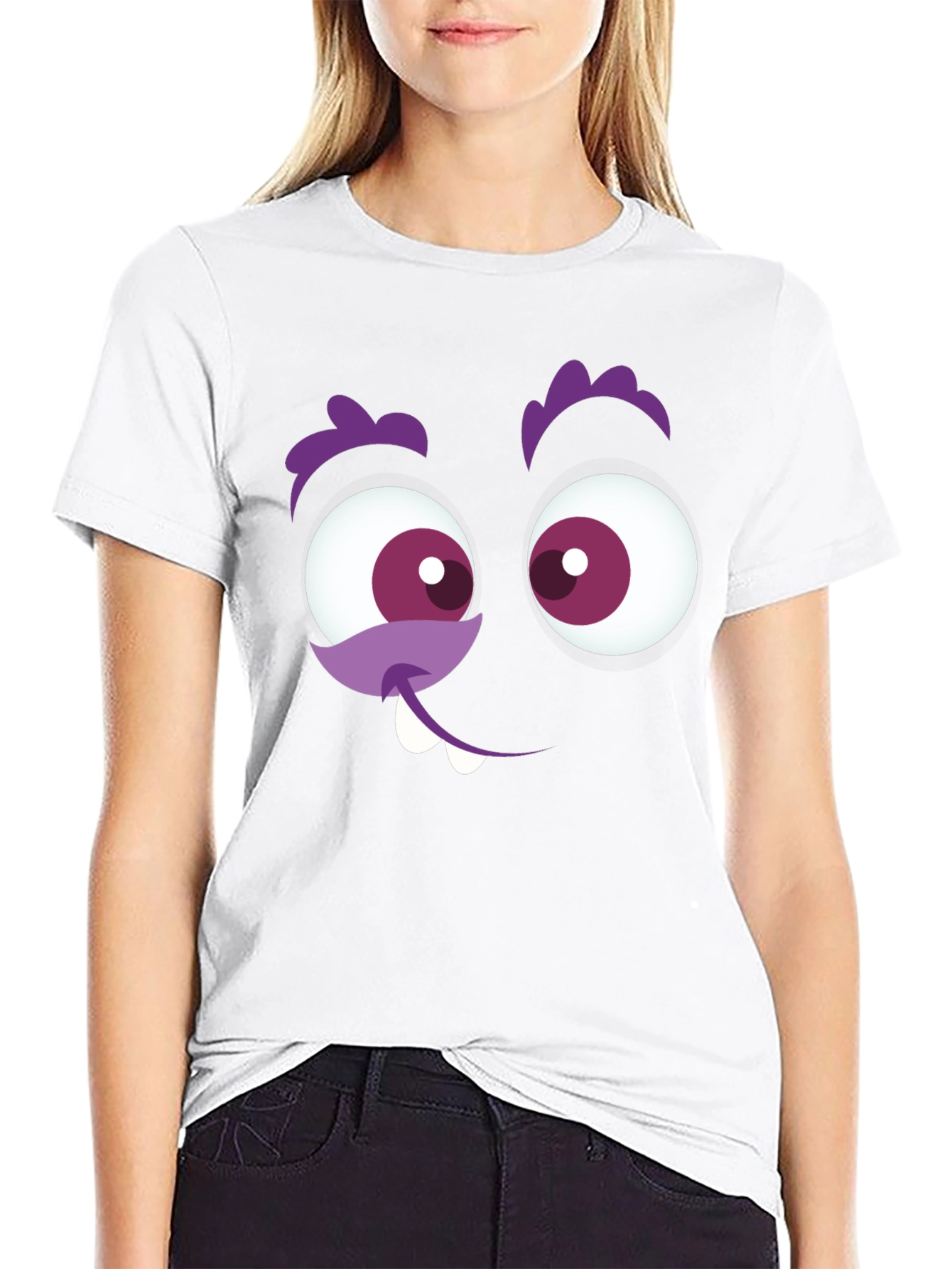Funny Monster Face Graphic T-Shirt