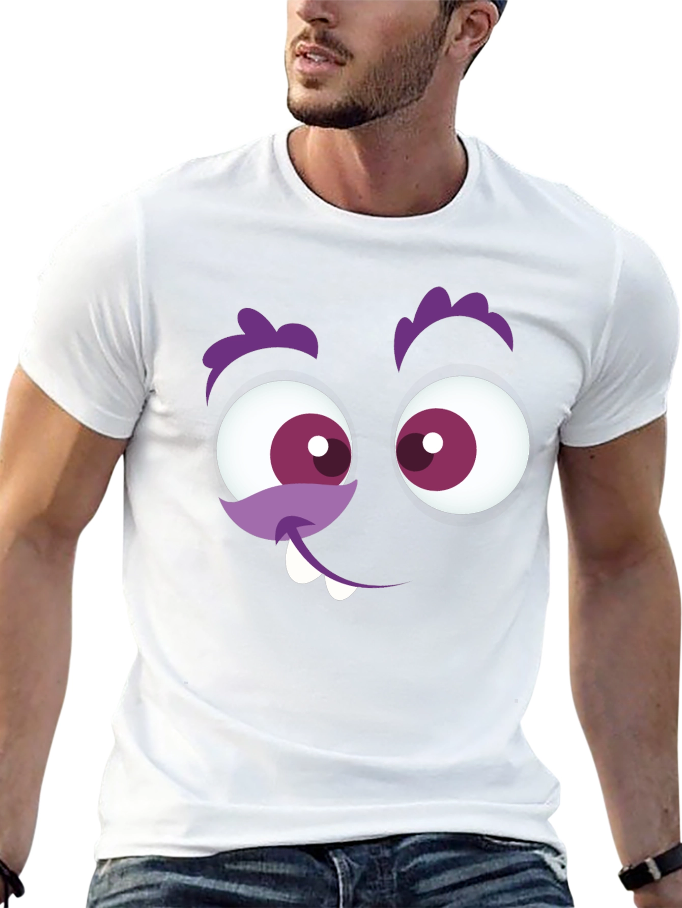 Funny Monster Face Graphic T-Shirt