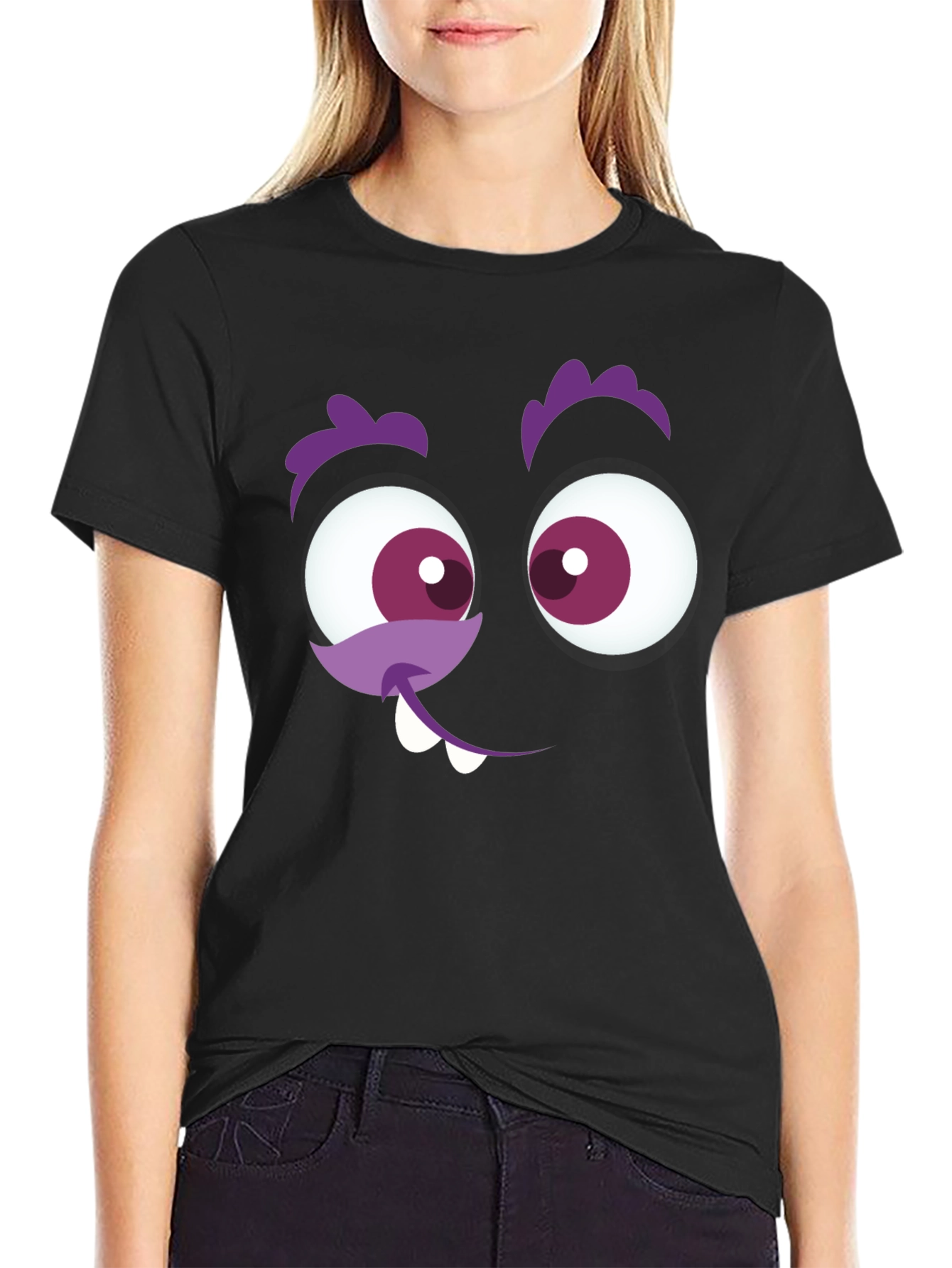 Funny Monster Face Graphic T-Shirt