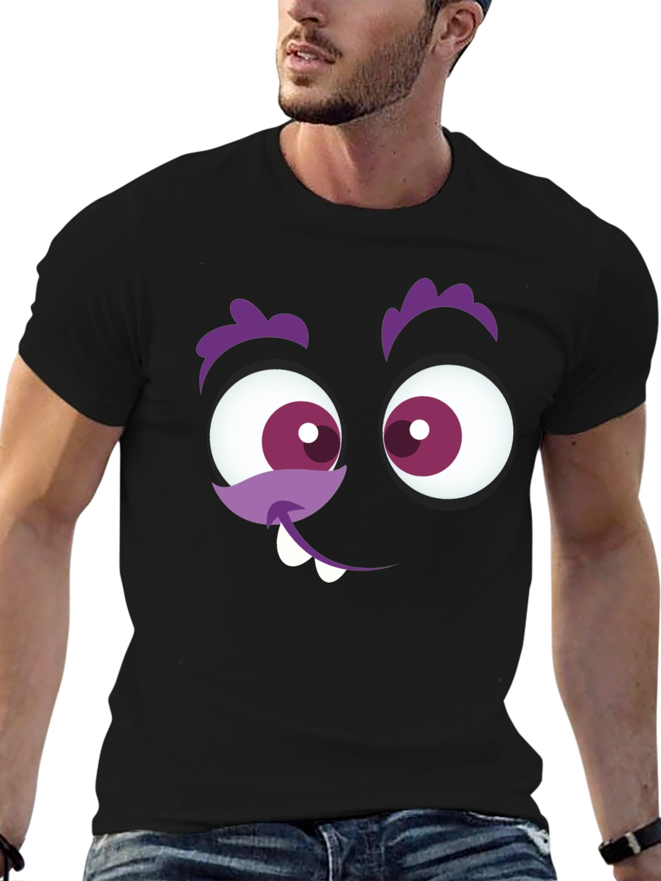 Funny Monster Face Graphic T-Shirt