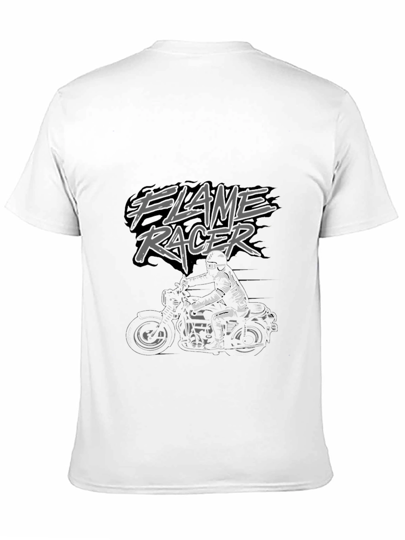 Flame Racer Graphic Tee - Motorcycle Design