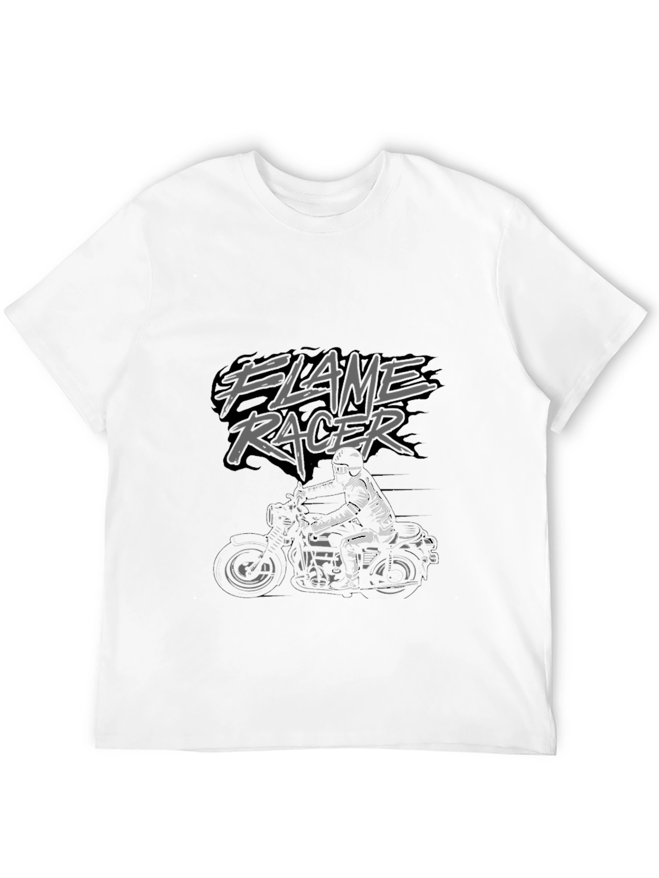 Flame Racer Graphic Tee - Motorcycle Design