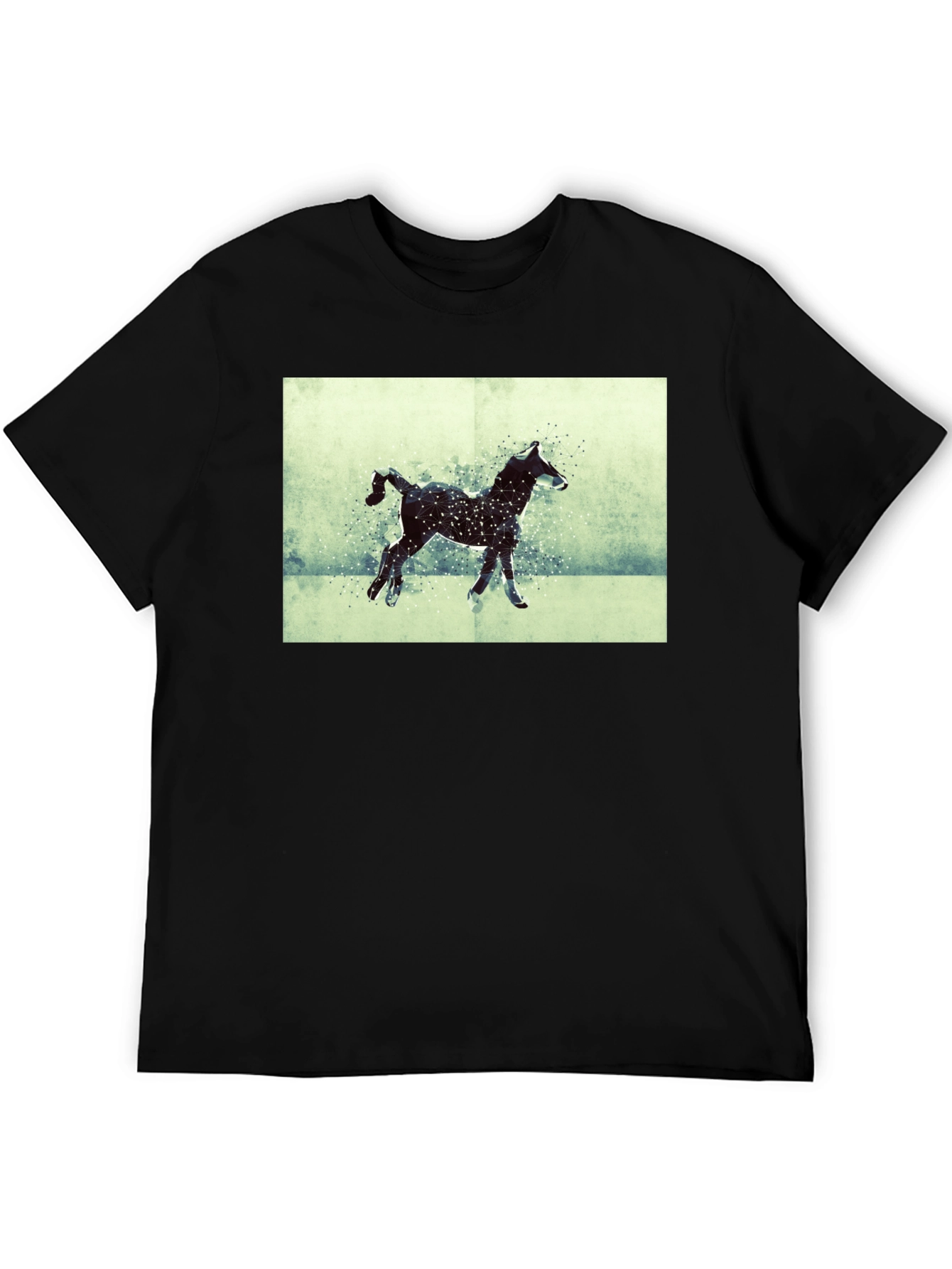 Horse Silhouette Graphic Black T-Shirt