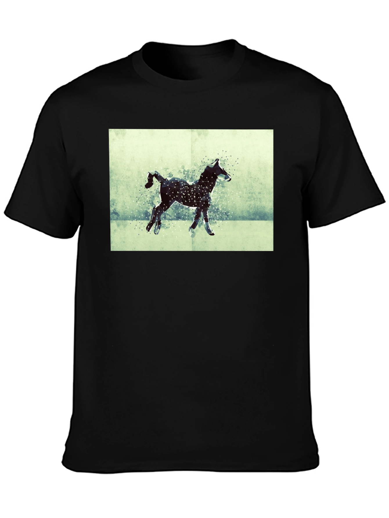 Horse Silhouette Graphic Black T-Shirt
