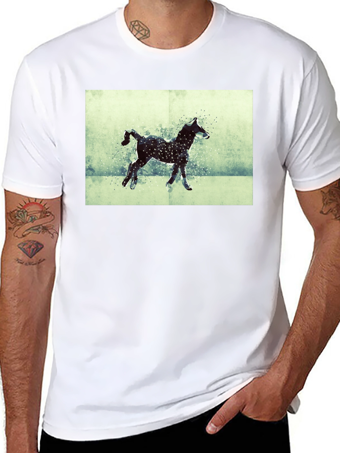 Horse Silhouette Graphic Black T-Shirt