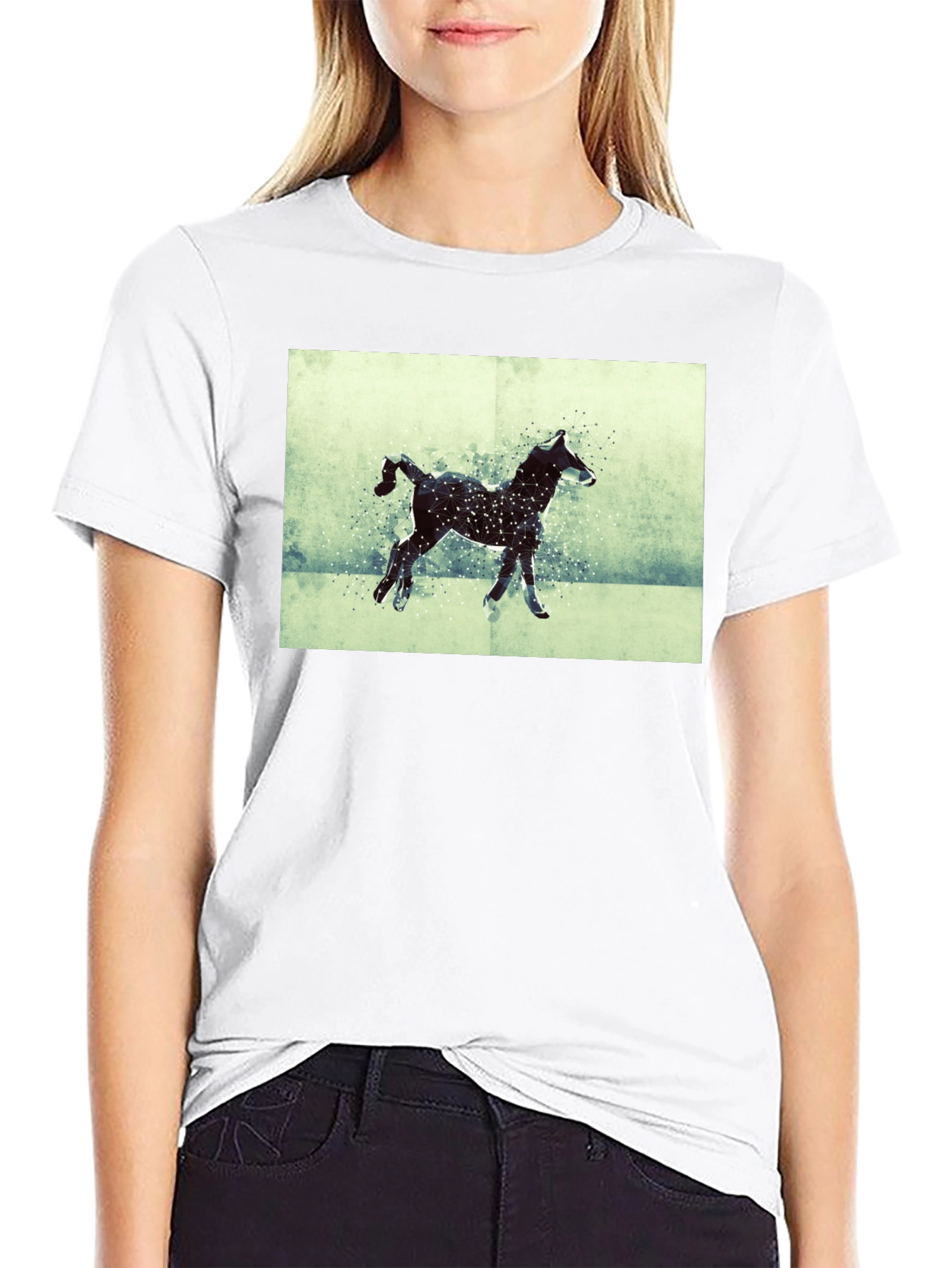 Horse Silhouette Graphic Black T-Shirt