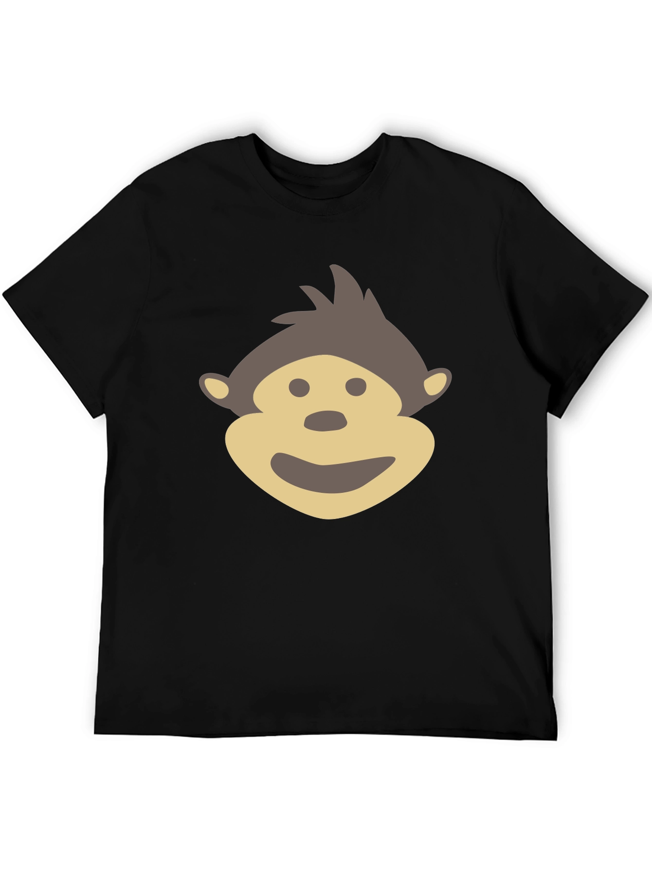 Monkey Face Graphic Tee - Black Cotton Comfort