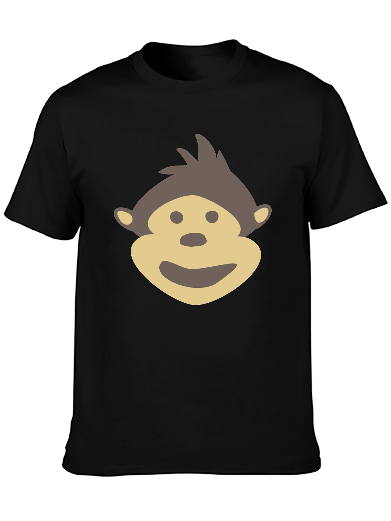 Monkey Face Graphic Tee - Black Cotton Comfort
