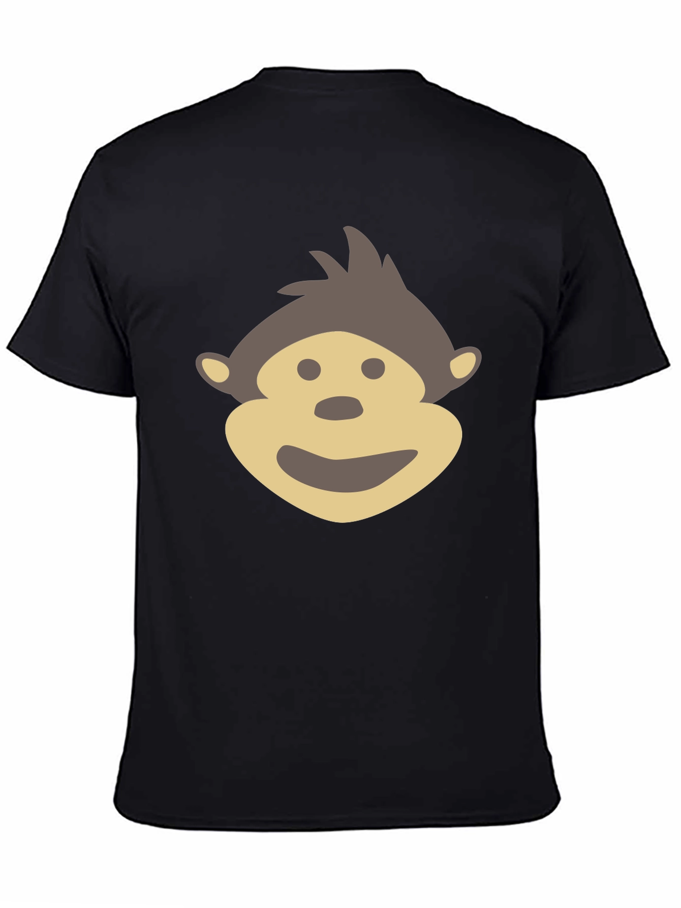 Monkey Face Graphic Tee - Black Cotton Comfort