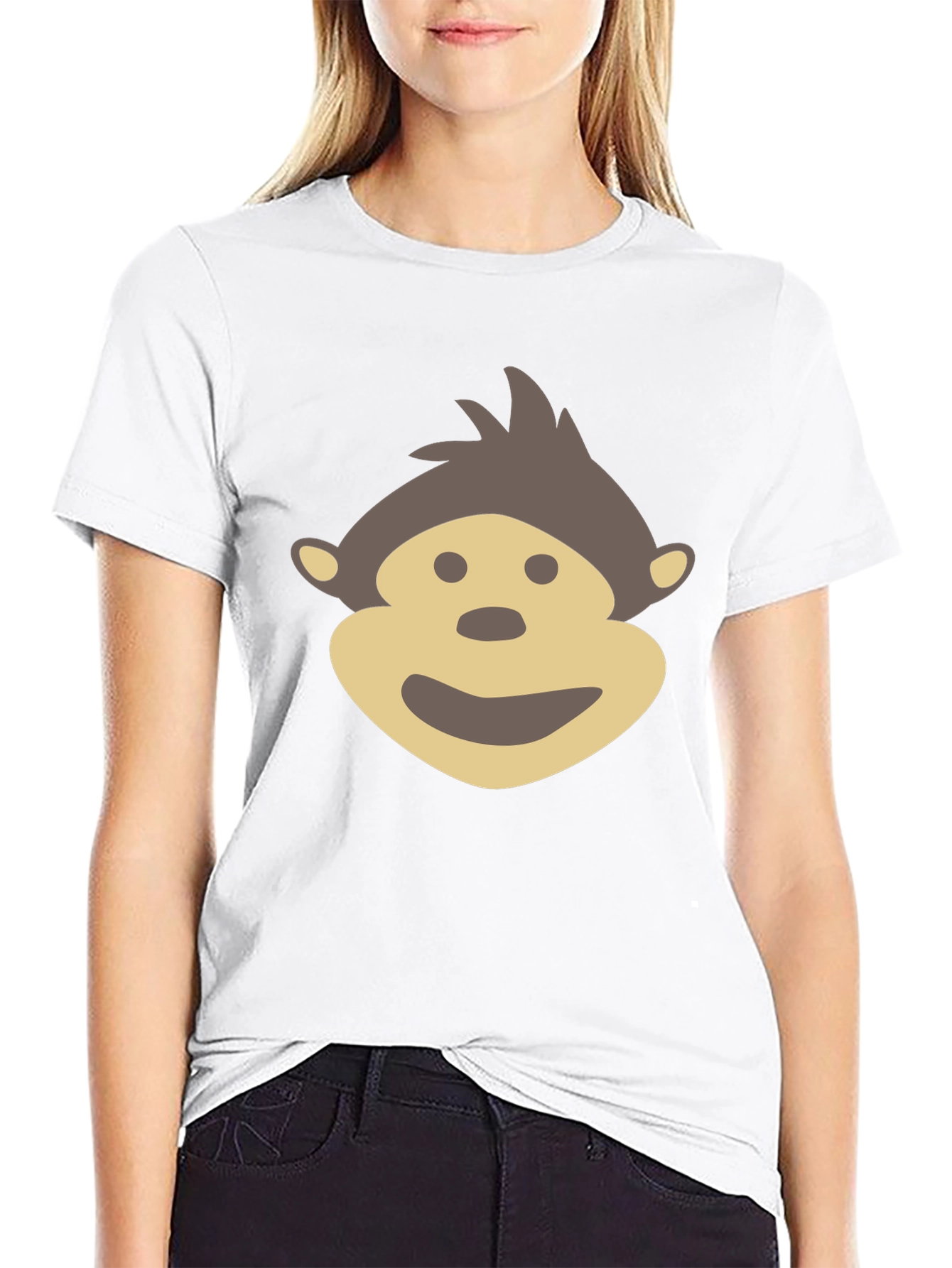 Monkey Face Graphic Tee - Black Cotton Comfort