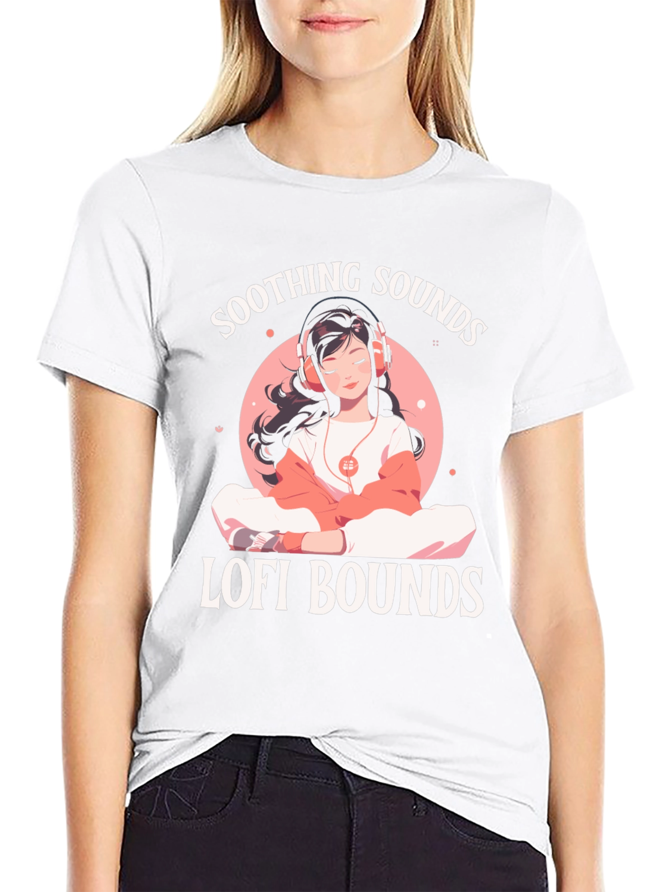 Soothing Sounds Lofi Bounds Black T-Shirt