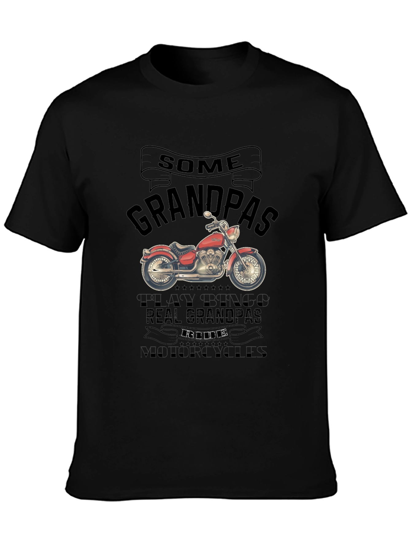 Real Grandpas Ride T-Shirt - Biker Dad Tee
