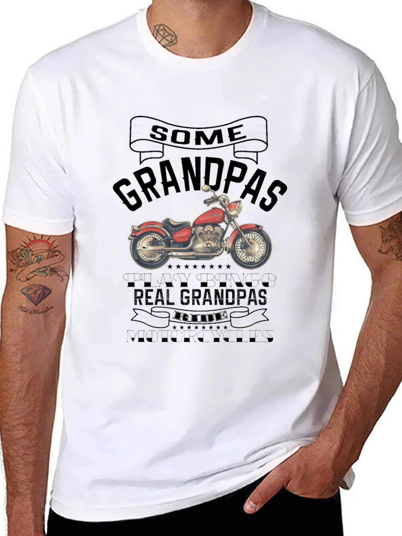 Real Grandpas Ride T-Shirt - Biker Dad Tee