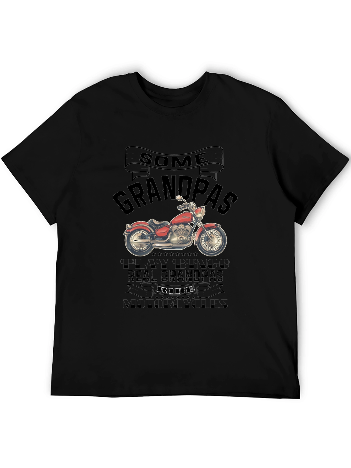 Real Grandpas Ride T-Shirt - Biker Dad Tee