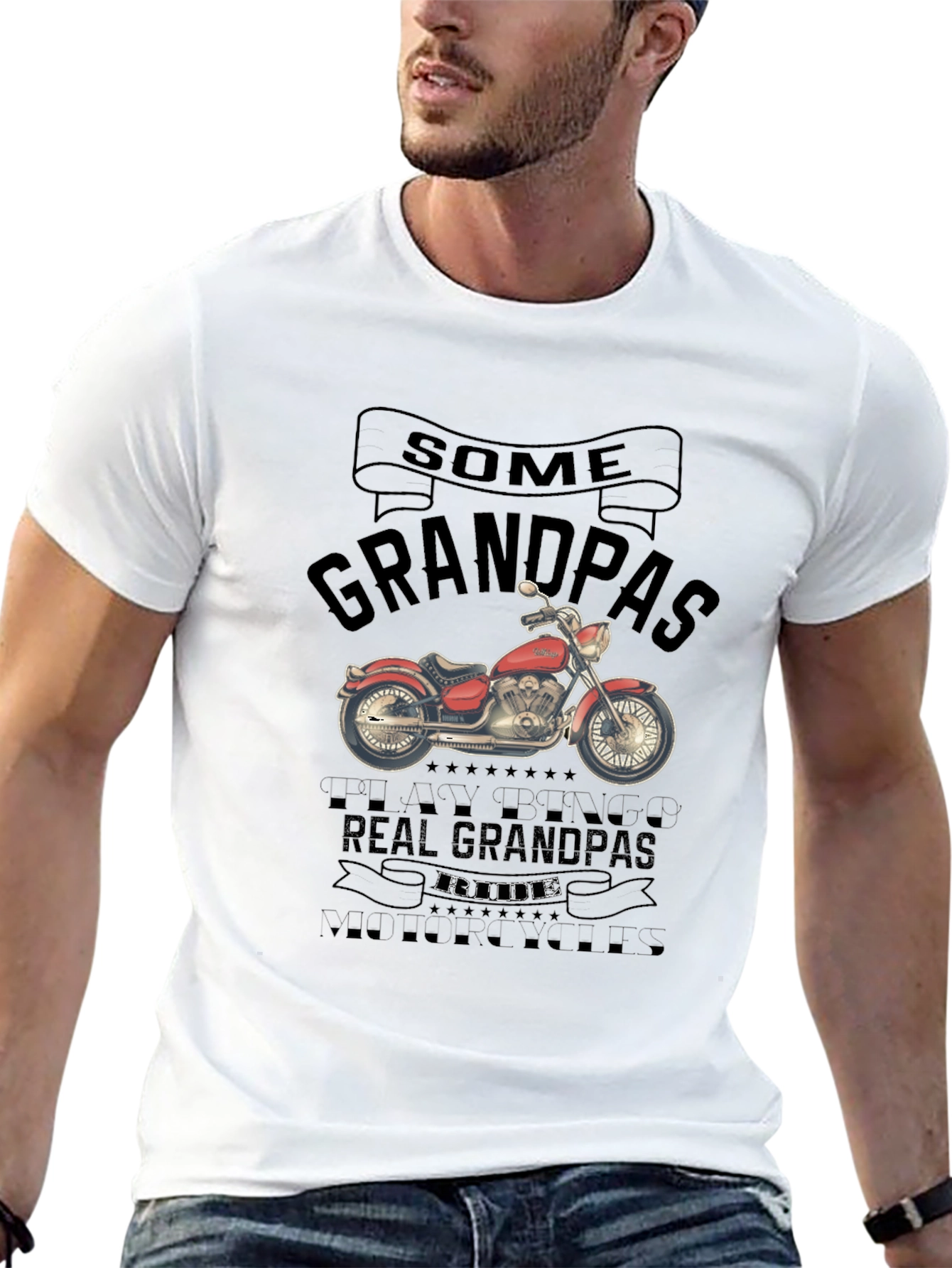 Real Grandpas Ride T-Shirt - Biker Dad Tee