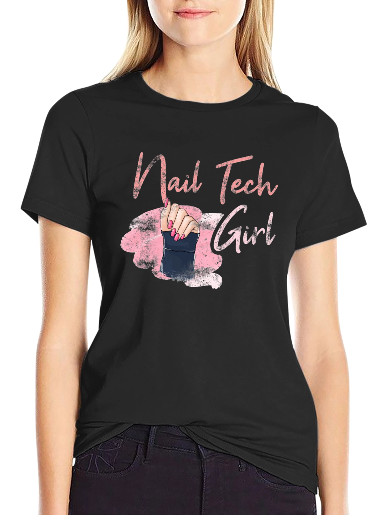Nail Tech Girl Graphic Tee - Manicure Artist Shirt