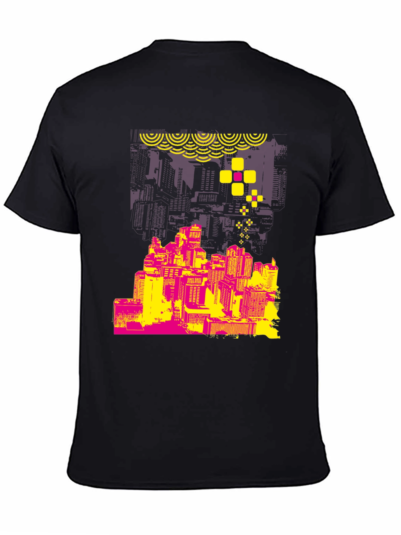 Abstract Cityscape Graphic T-Shirt - Stylish Urban Design
