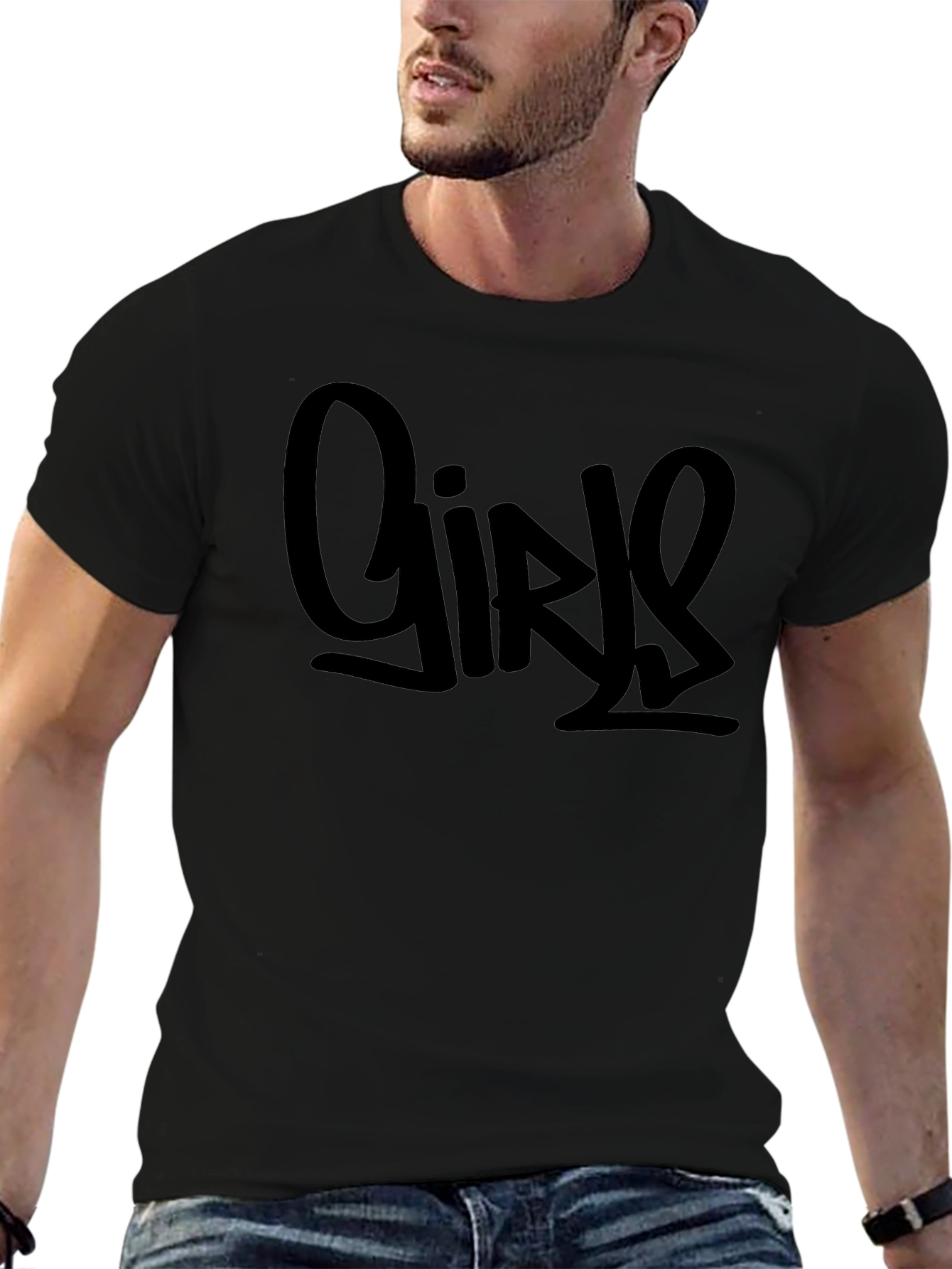 Girls Graphic Black T-Shirt
