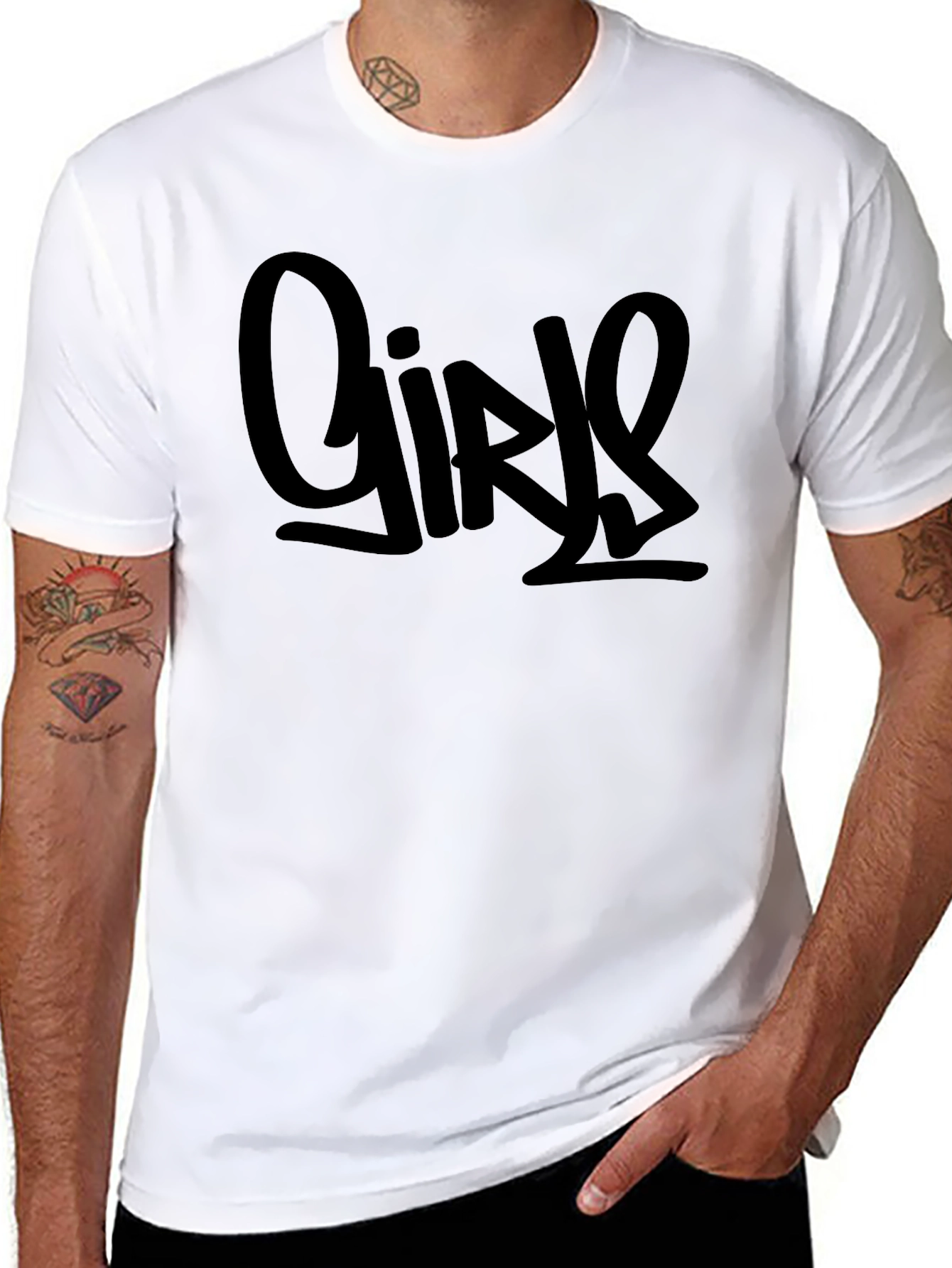 Girls Graphic Black T-Shirt