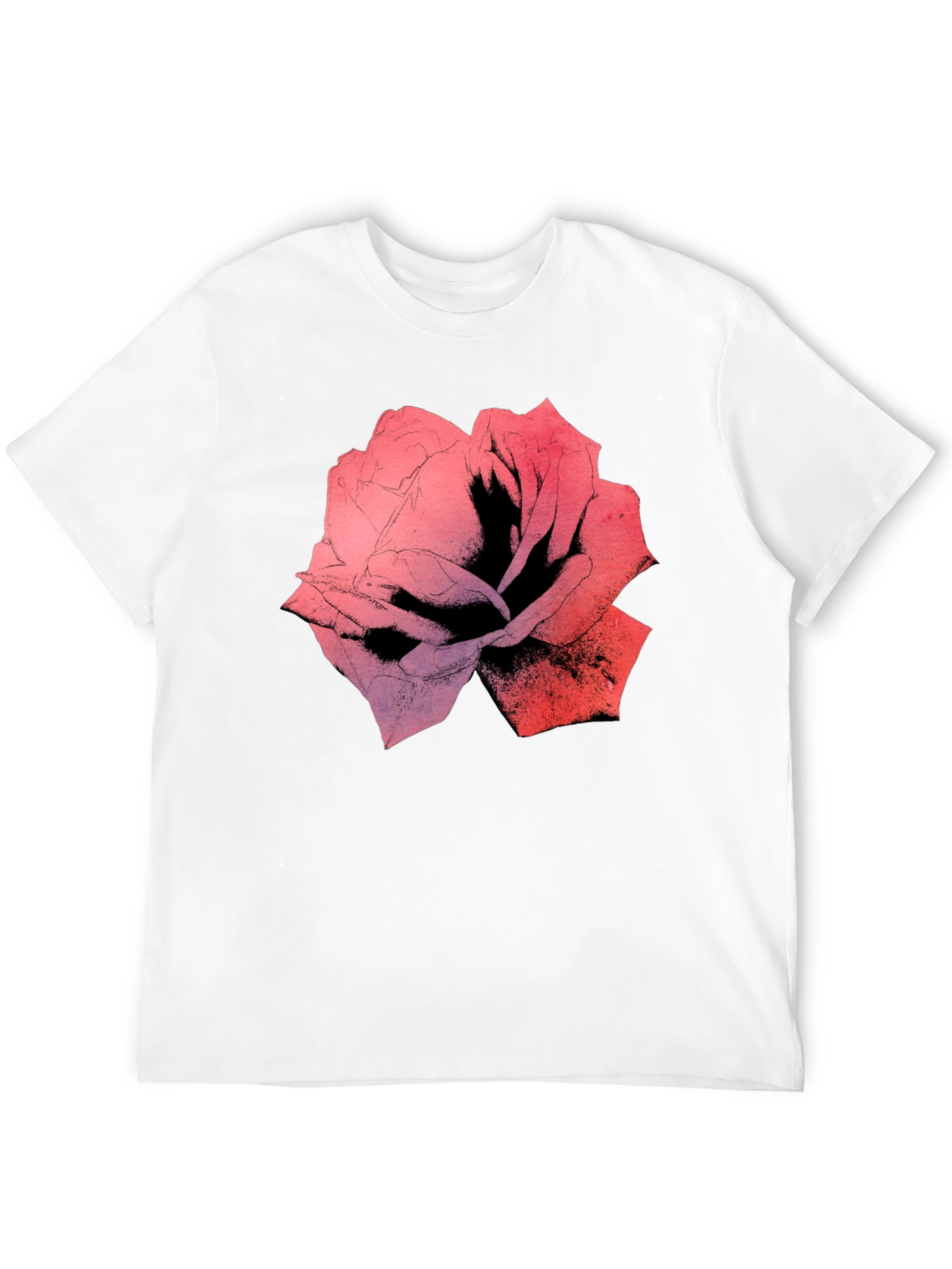 Rose Graphic Black T-Shirt - Bold Floral Print