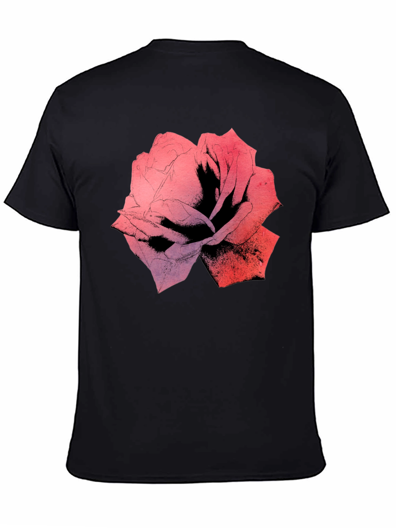 Rose Graphic Black T-Shirt - Bold Floral Print