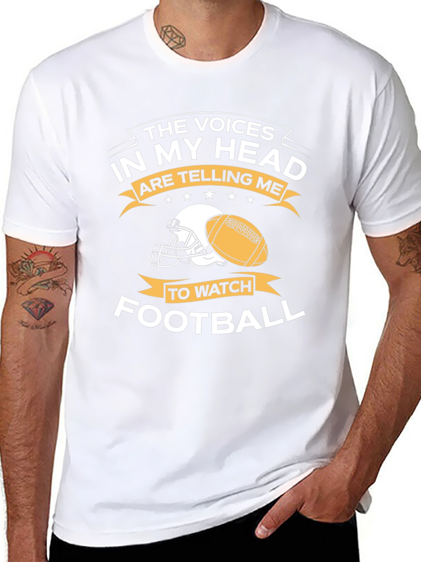 Voices in My Head Football T-Shirt