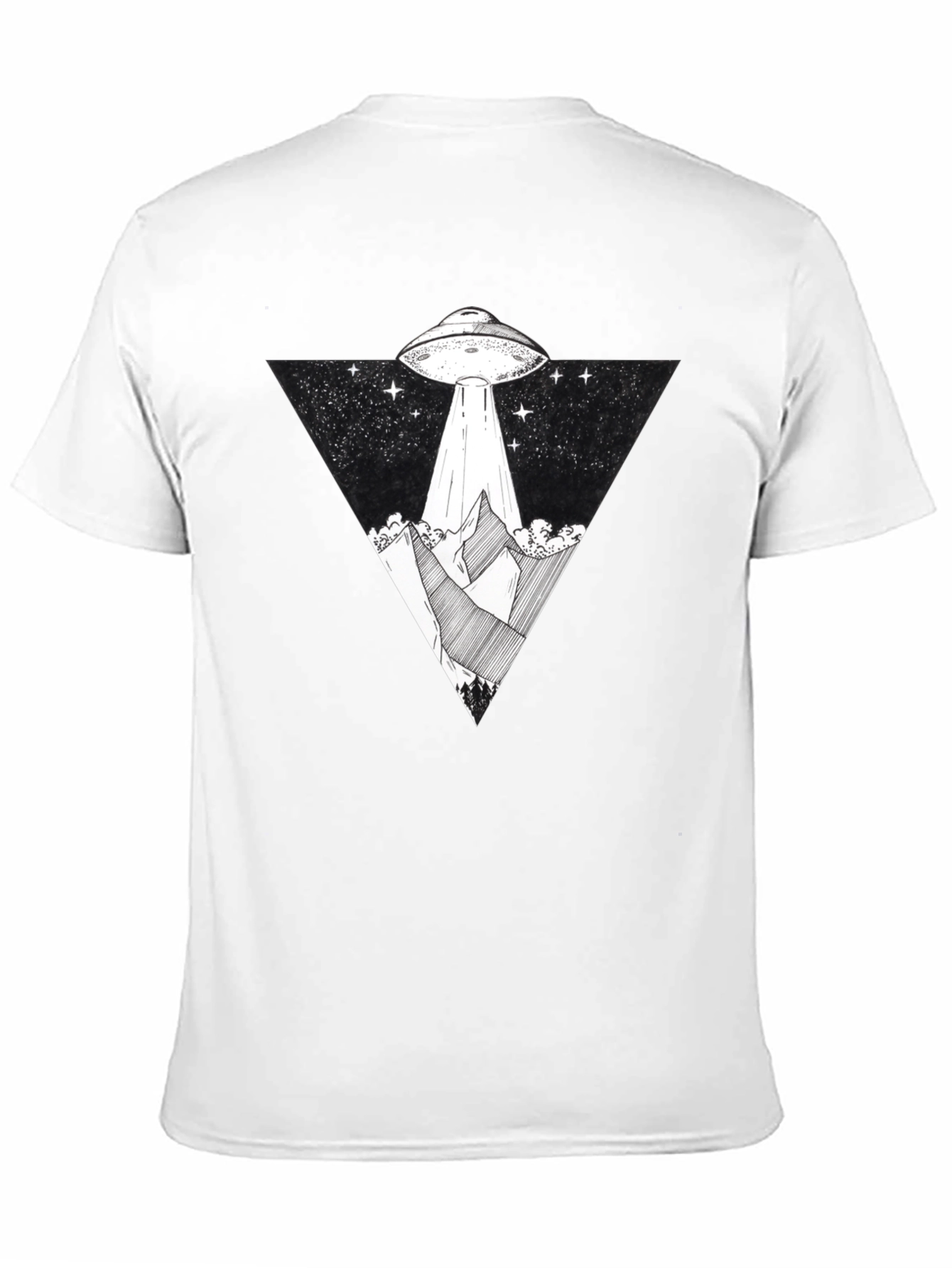 UFO Graphic Tee - Black Alien Abduction T-Shirt