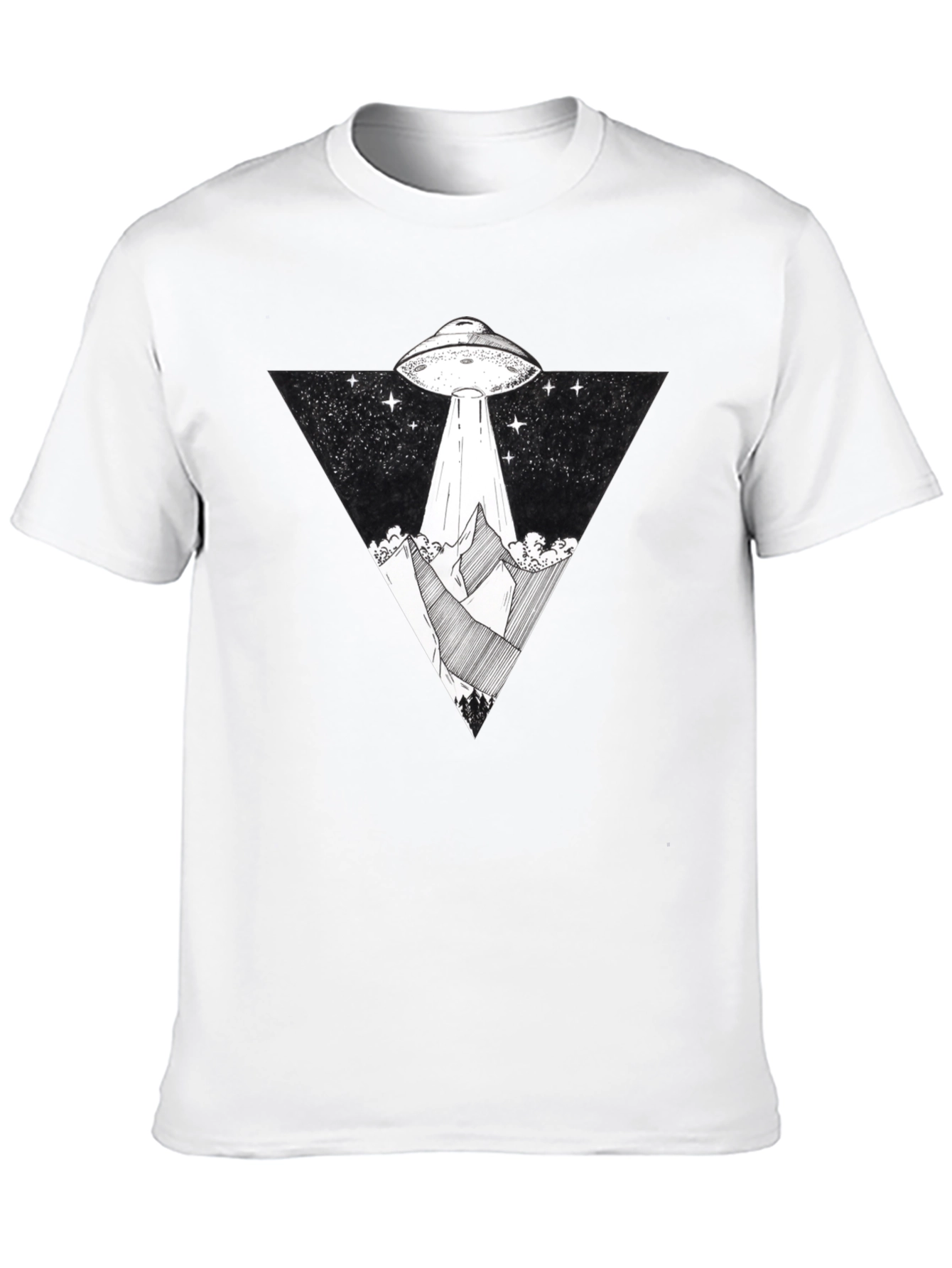 UFO Graphic Tee - Black Alien Abduction T-Shirt