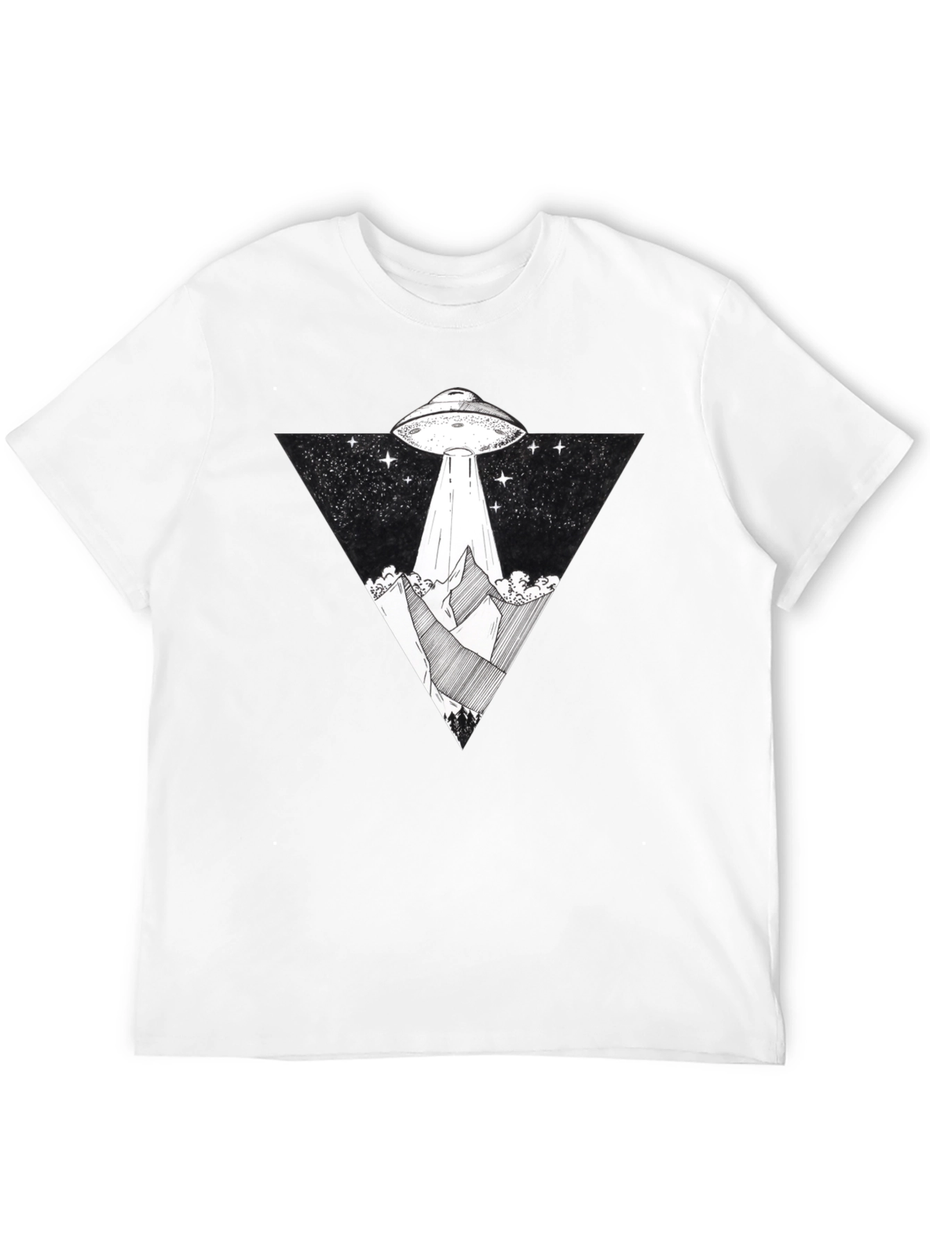 UFO Graphic Tee - Black Alien Abduction T-Shirt